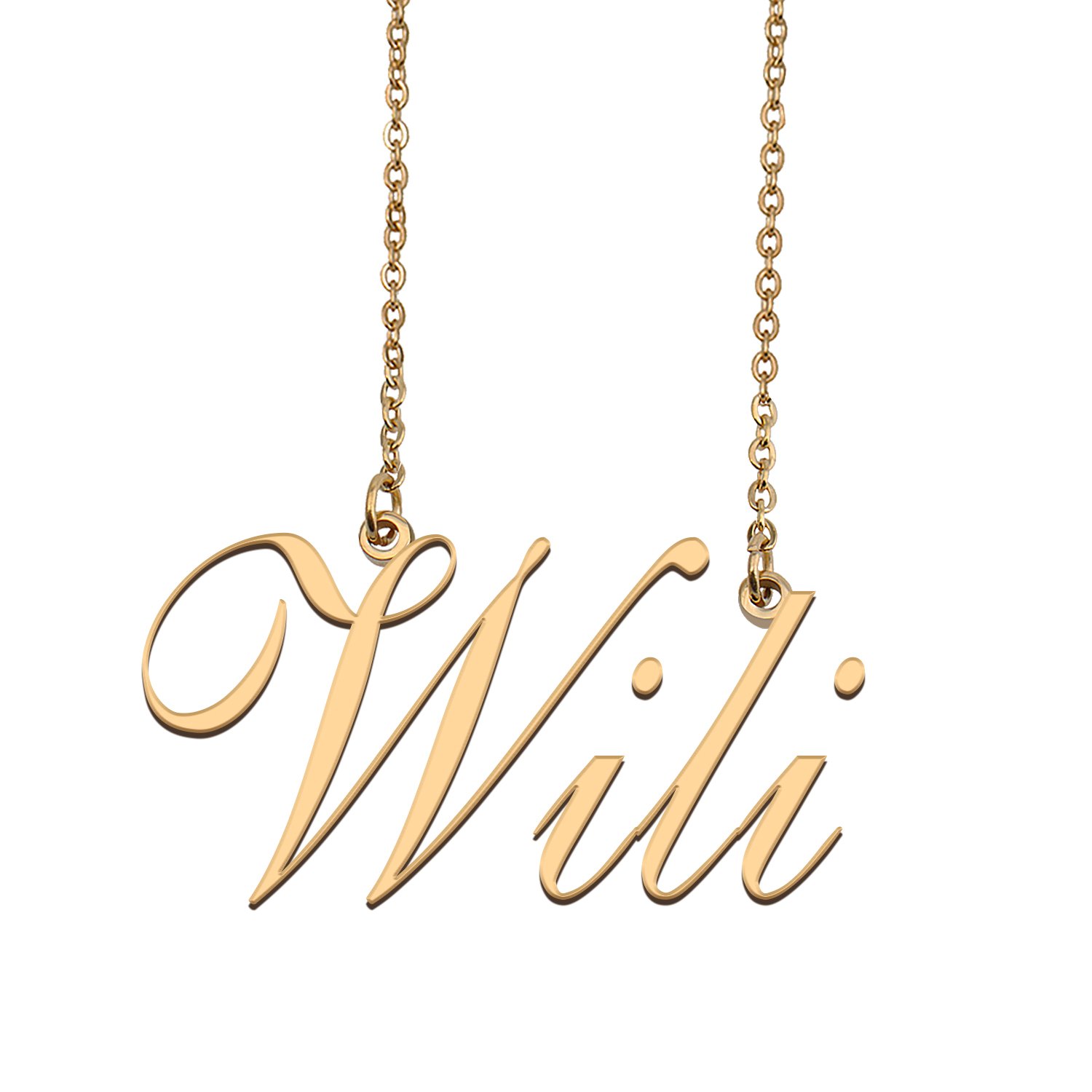 Custom Personalized Name Necklace in Golden Silver for Women Wili