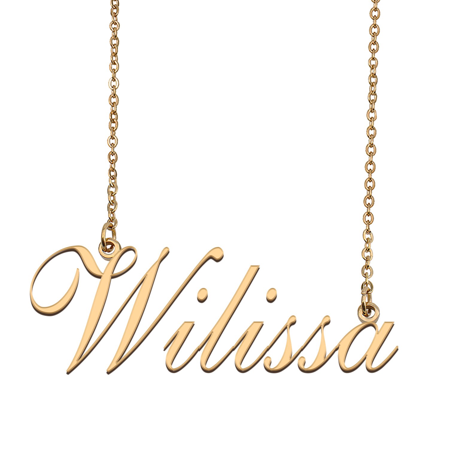 Custom Personalized Name Necklace in Golden Silver for Women Wilissa