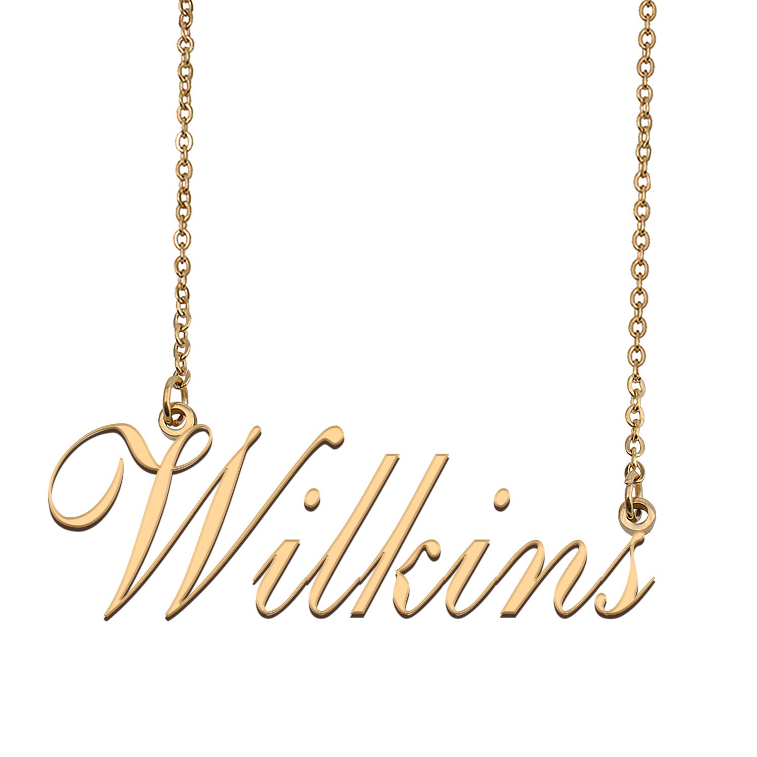 Custom Personalized Name Necklace in Golden Silver for Women Wilkins
