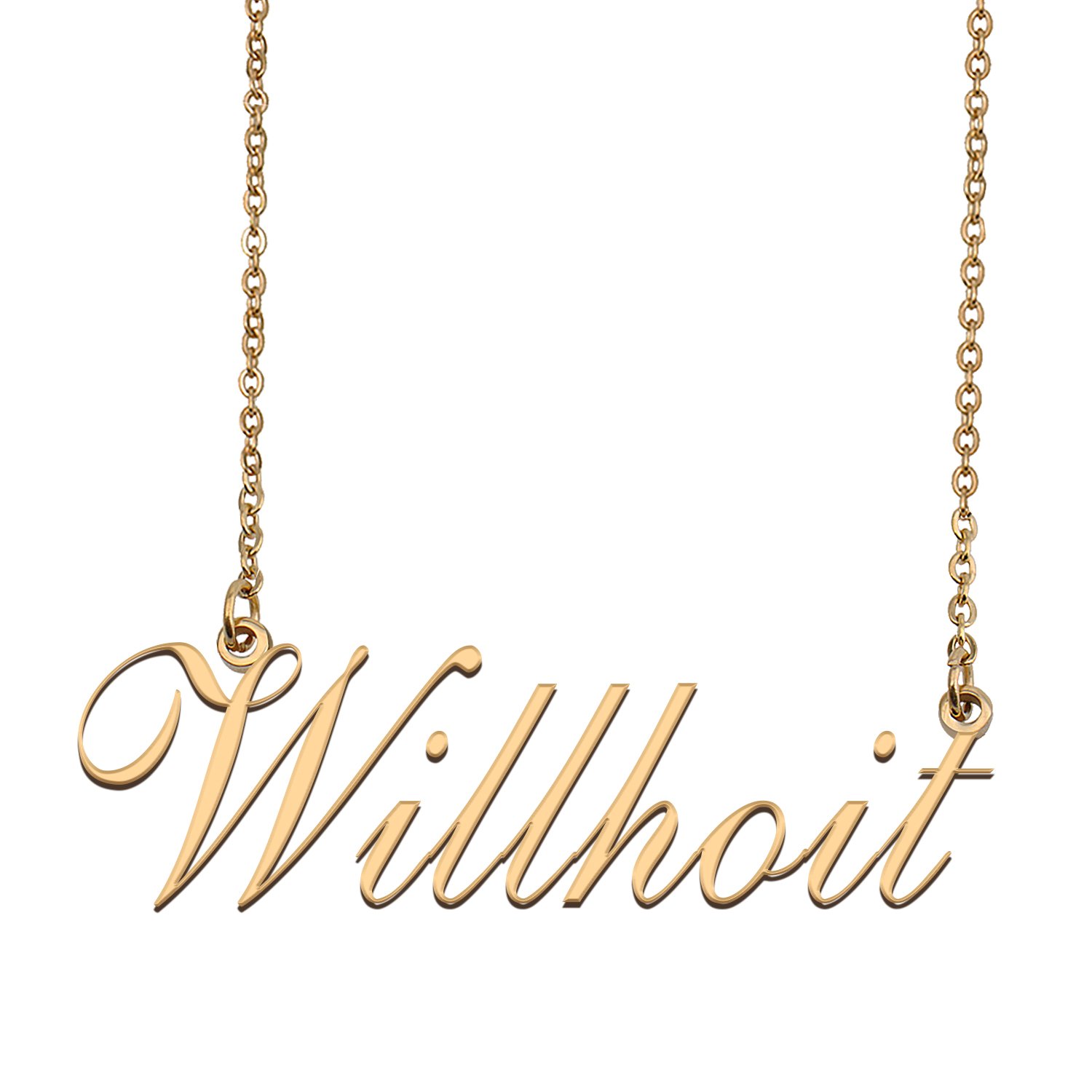 Custom Personalized Name Necklace in Golden Silver for Women Willhoit