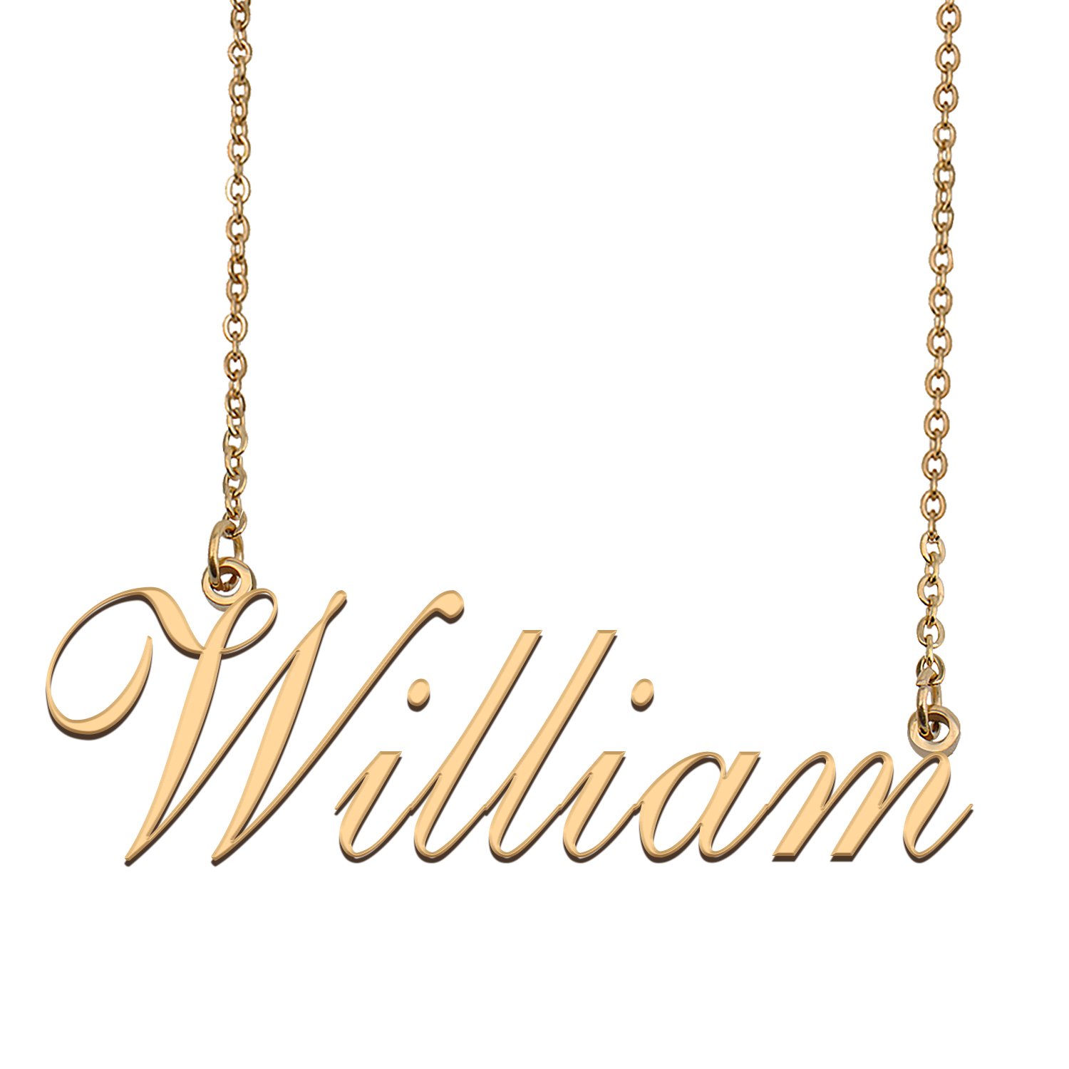 Custom Personalized Name Necklace in Golden Silver for Women William