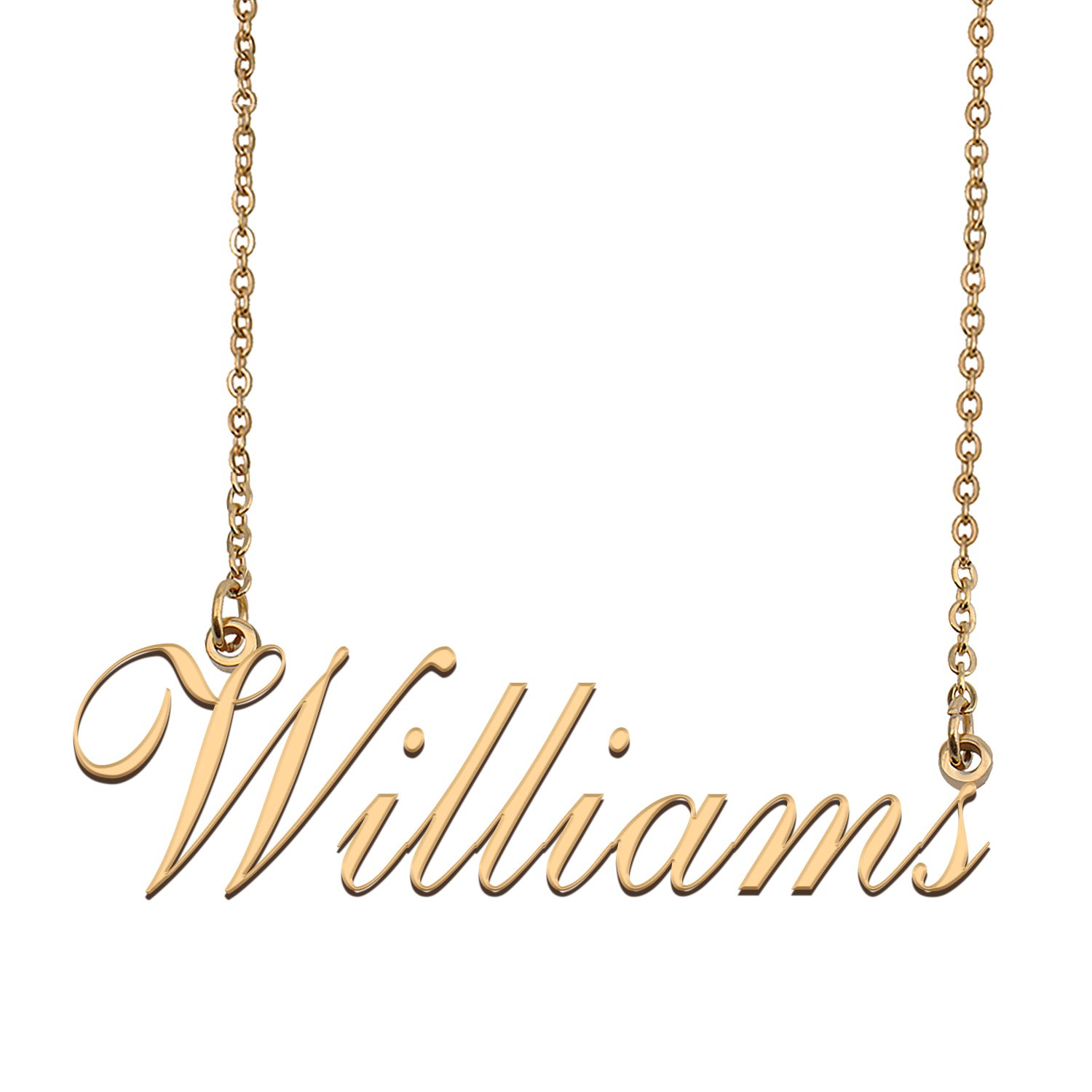 Custom Personalized Name Necklace in Golden Silver for Women Williams