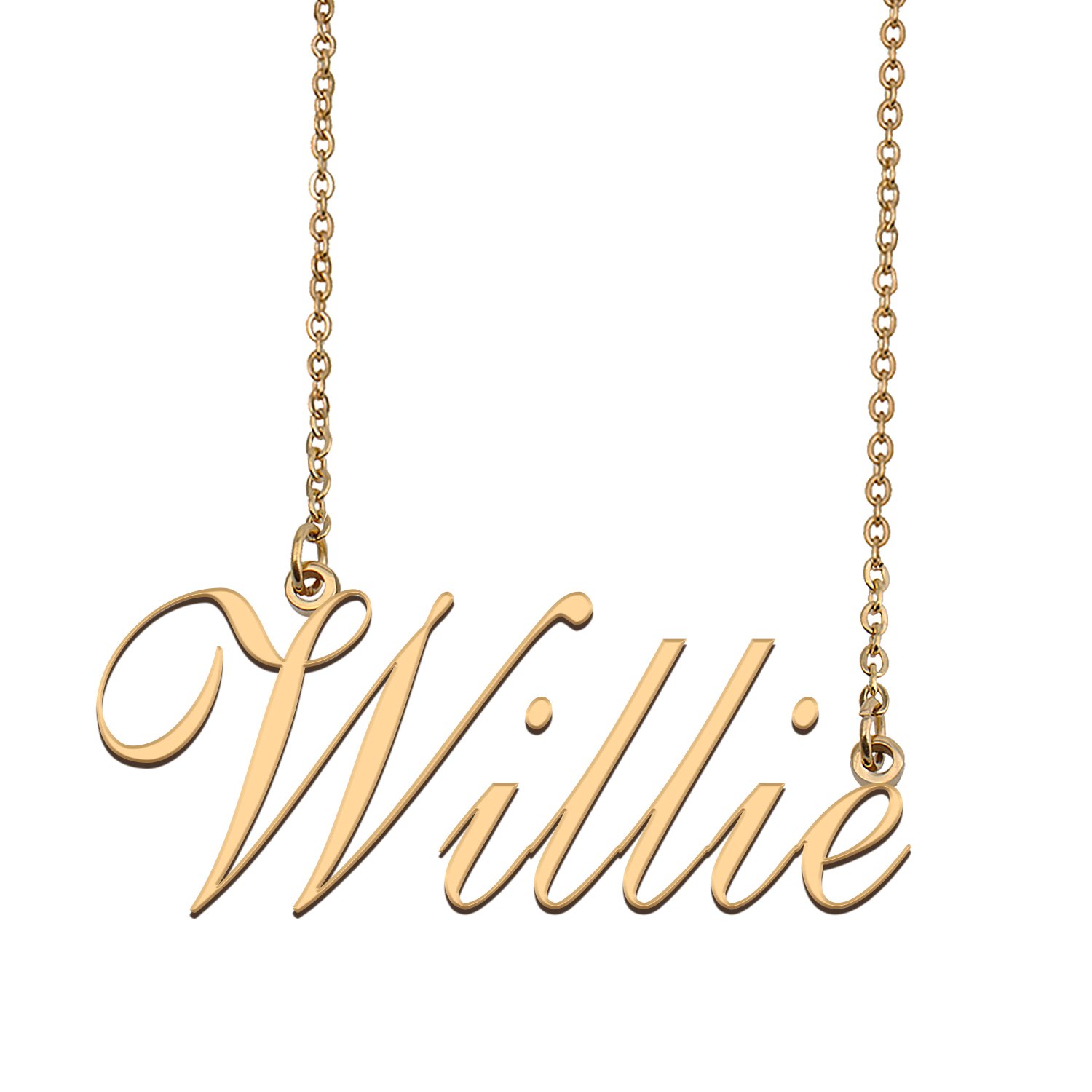 Custom Personalized Name Necklace in Golden Silver for Women Willie