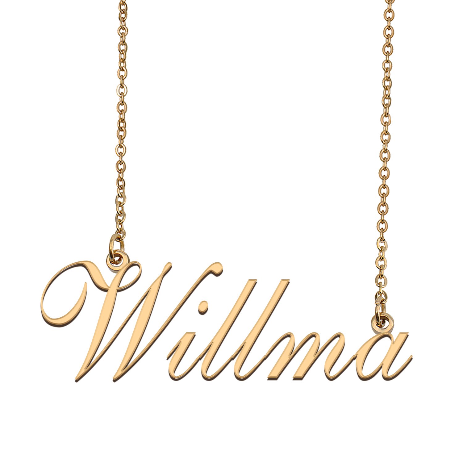 Custom Personalized Name Necklace in Golden Silver for Women Willma