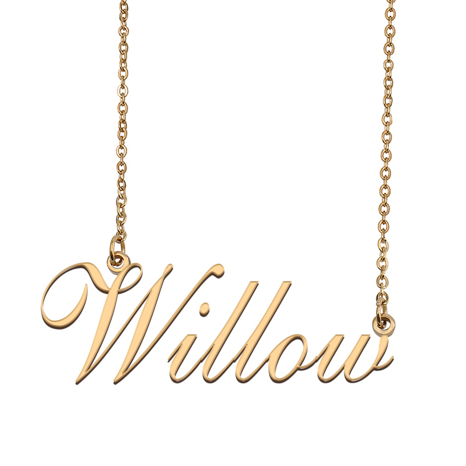 Custom Personalized Name Necklace in Golden Silver for Women Willow