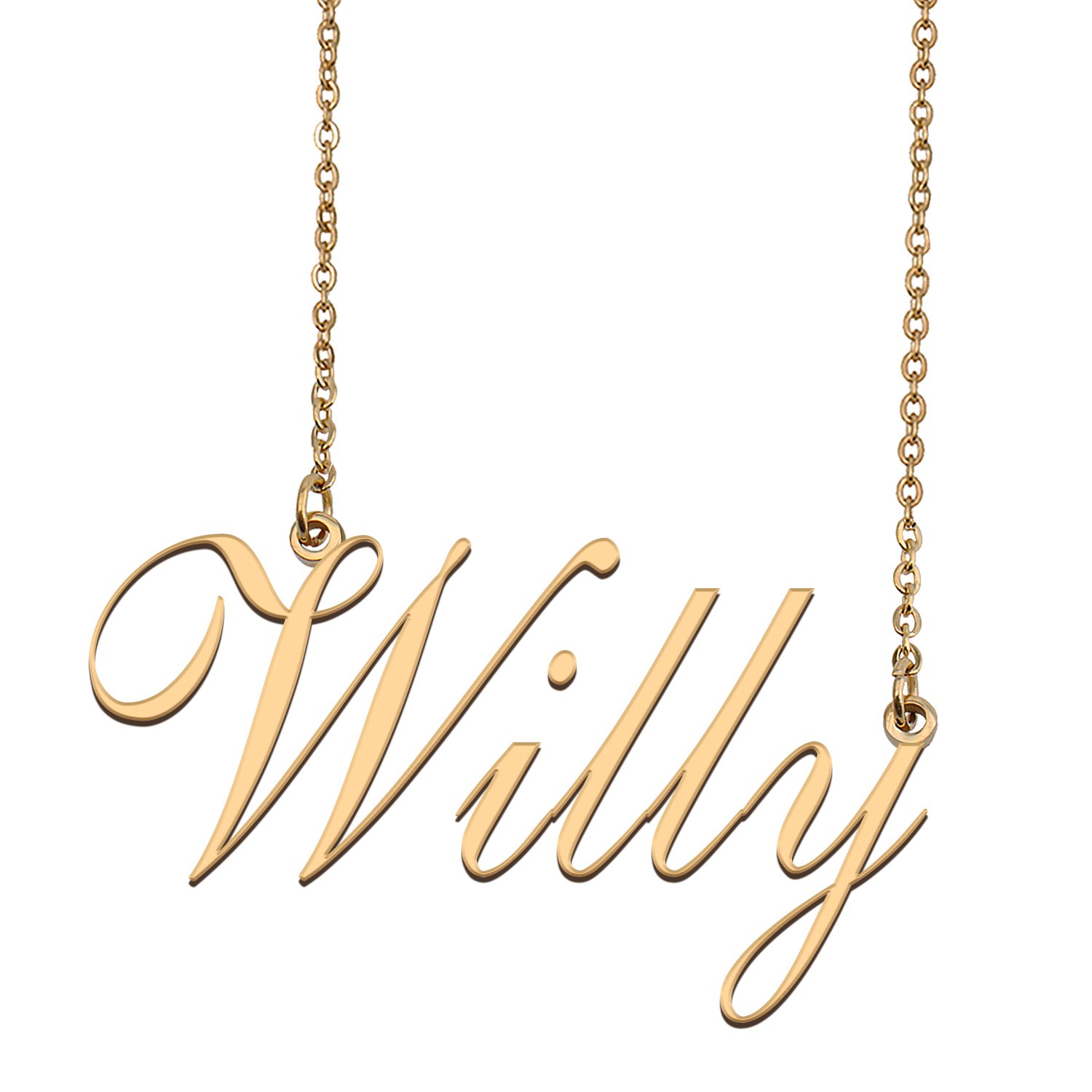 Custom Personalized Name Necklace in Golden Silver for Women Willy