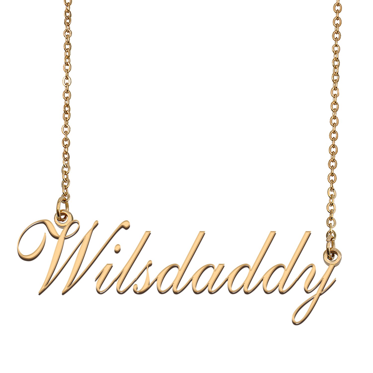 Custom Personalized Name Necklace in Golden Silver for Women Wilsdaddy