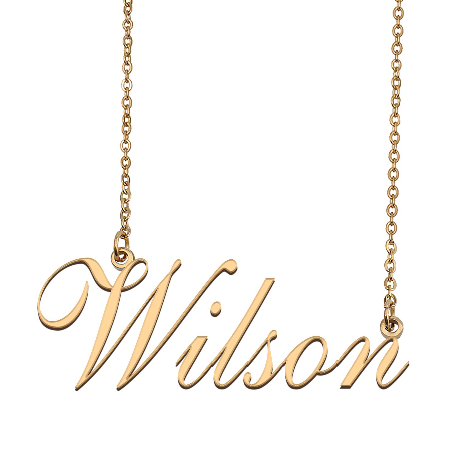 Custom Personalized Name Necklace in Golden Silver for Women Wilson