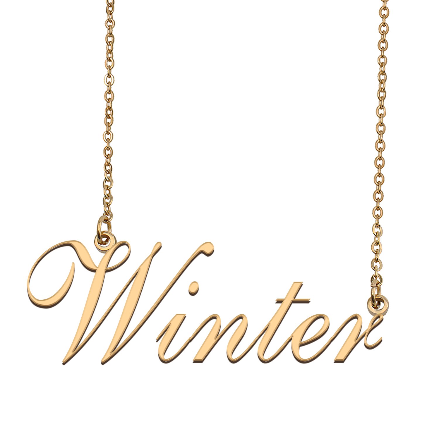Custom Personalized Name Necklace in Golden Silver for Women Winter