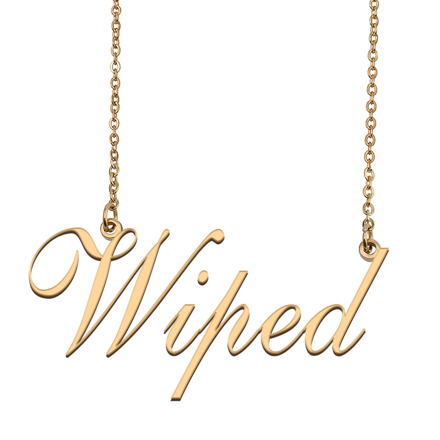 Custom Personalized Name Necklace in Golden Silver for Women Wiped