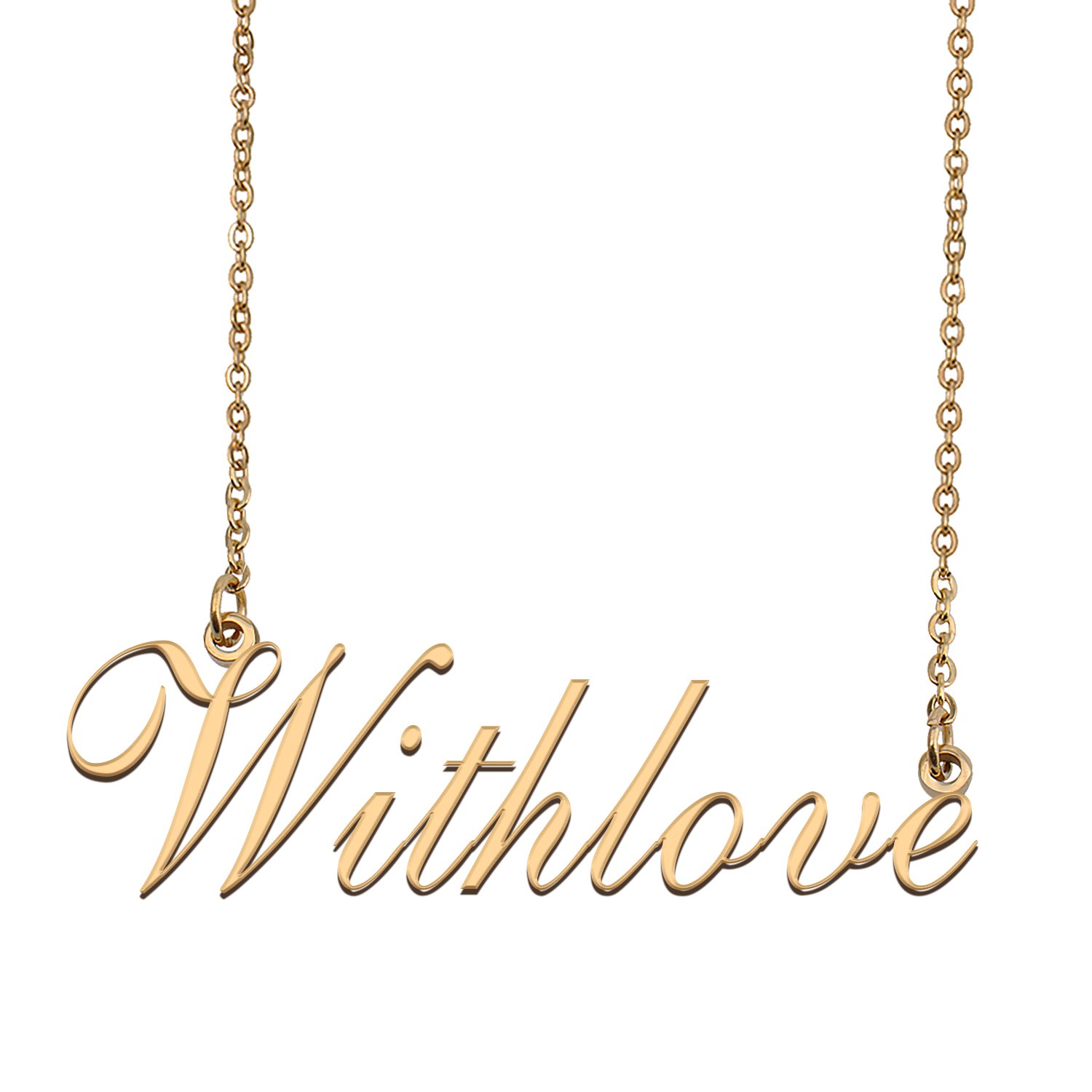 Custom Personalized Name Necklace in Golden Silver for Women Withlove