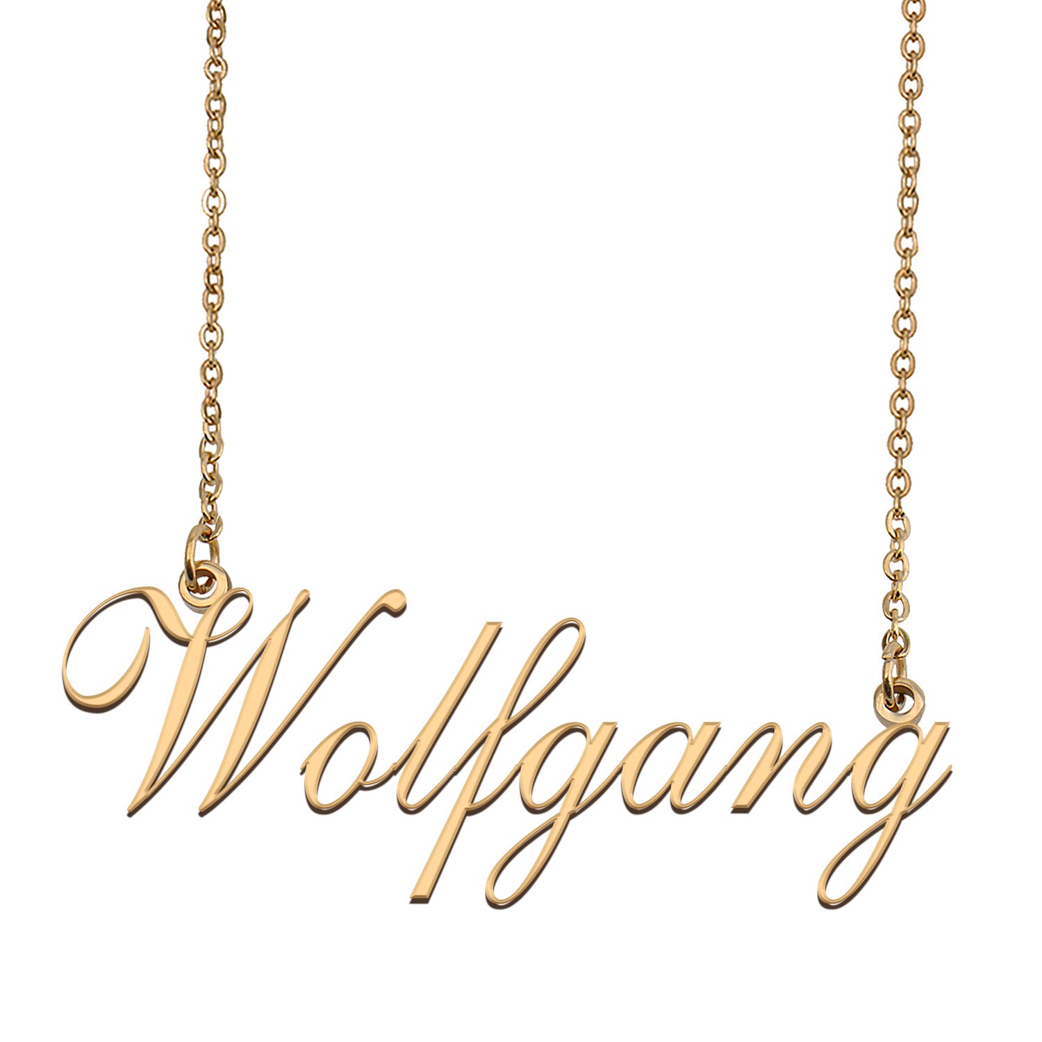 Custom Personalized Name Necklace in Golden Silver for Women Wolfgang