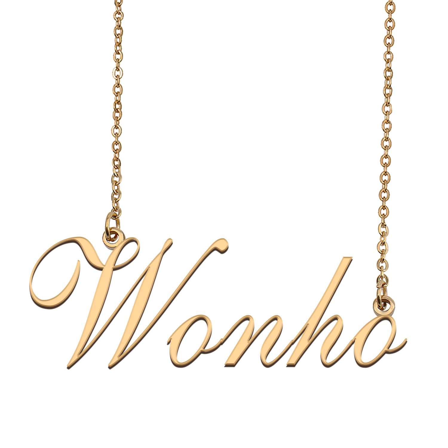 Custom Personalized Name Necklace in Golden Silver for Women Wonho