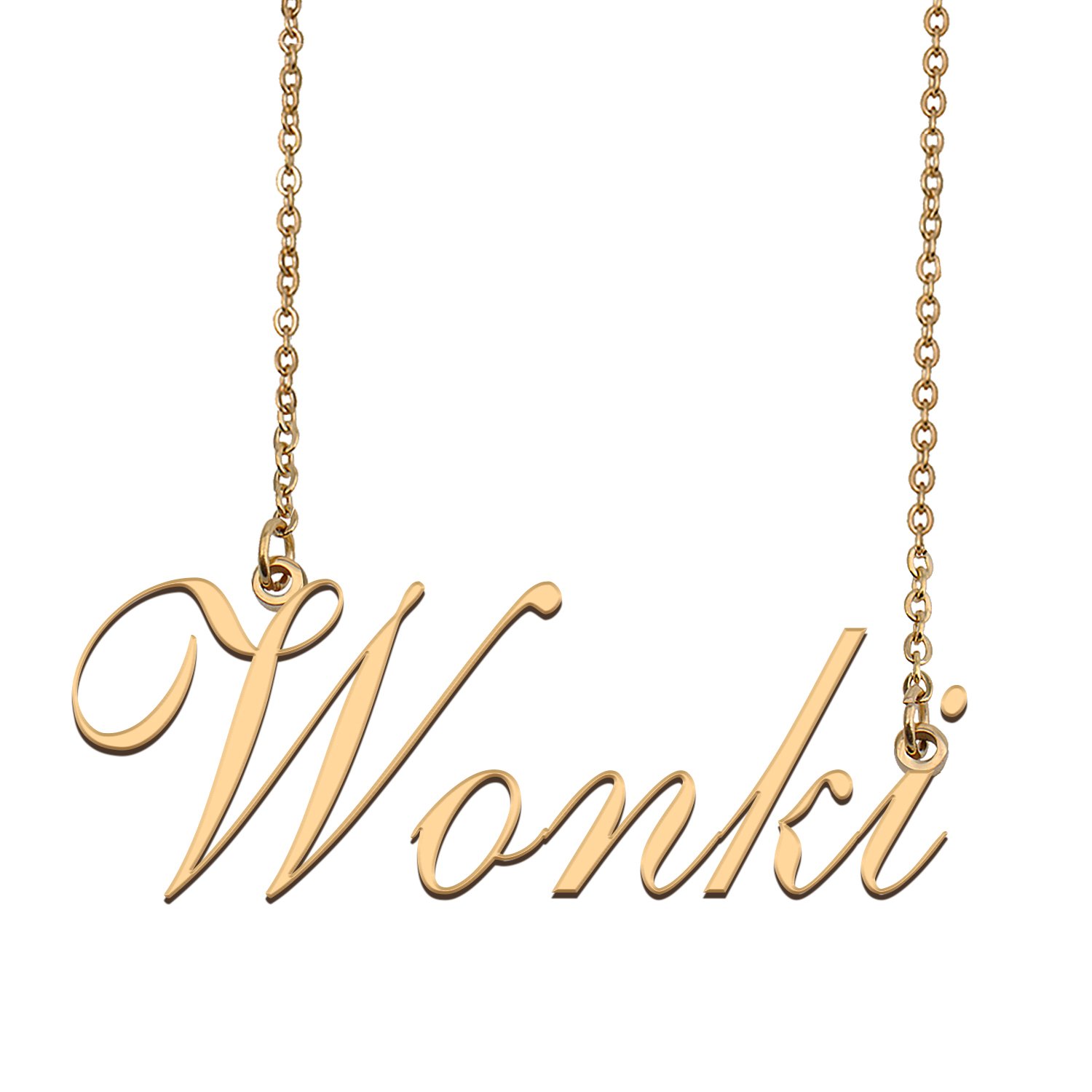 Custom Personalized Name Necklace in Golden Silver for Women Wonki
