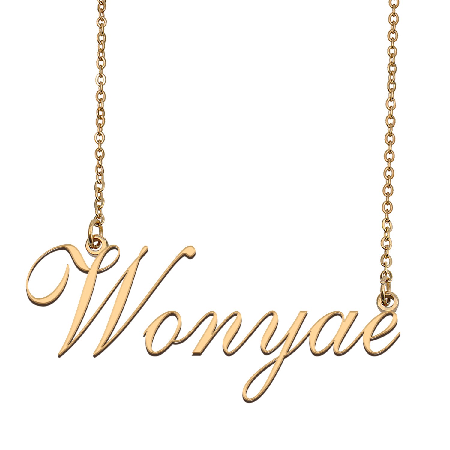 Custom Personalized Name Necklace in Golden Silver for Women Wonyae
