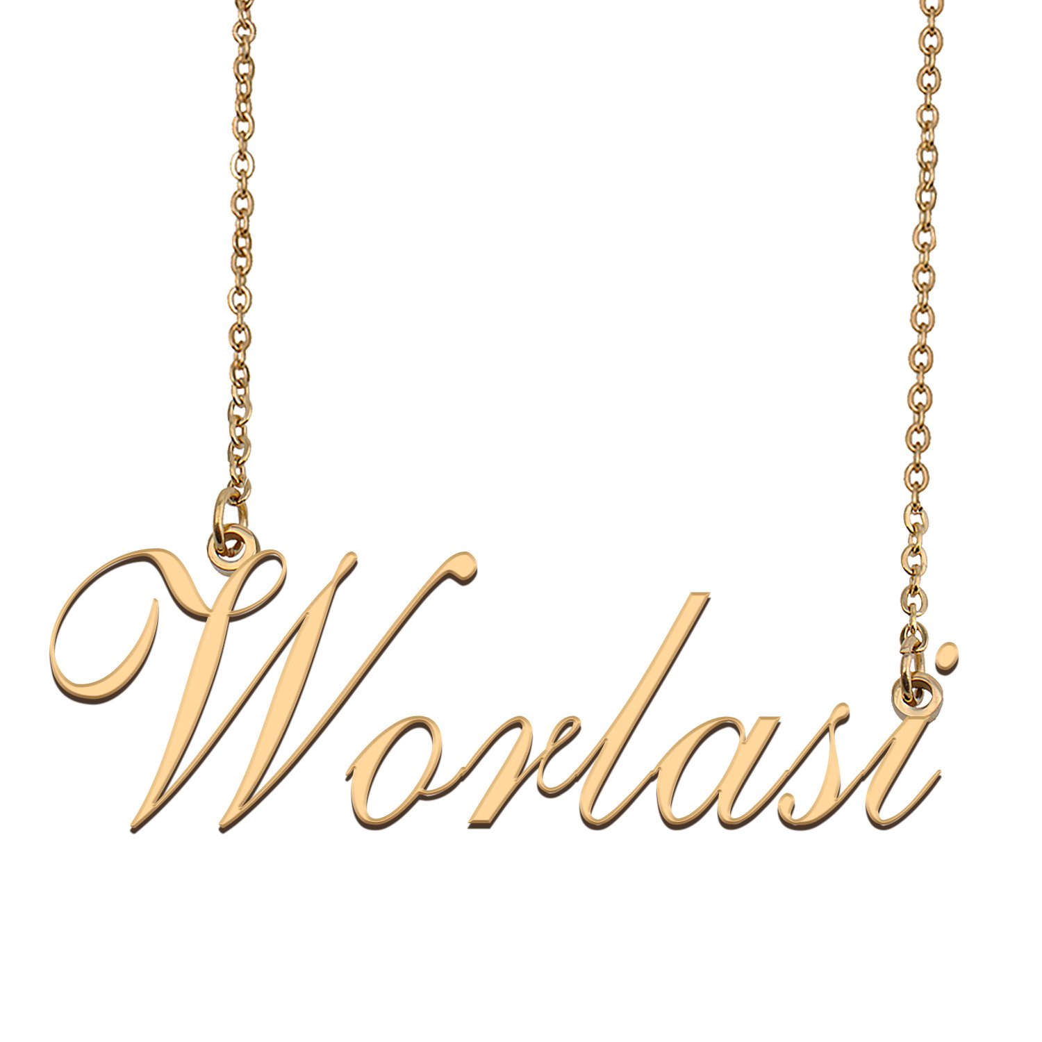 Custom Personalized Name Necklace in Golden Silver for Women Worlasi