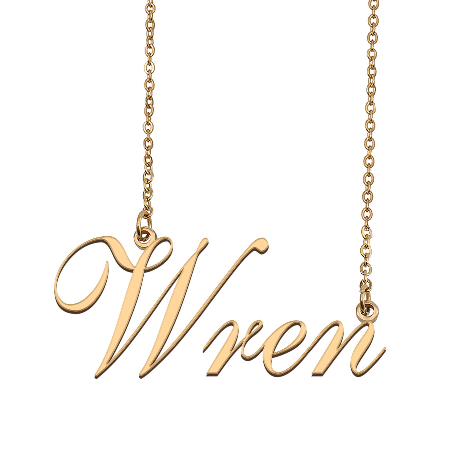 Custom Personalized Name Necklace in Golden Silver for Women Wren
