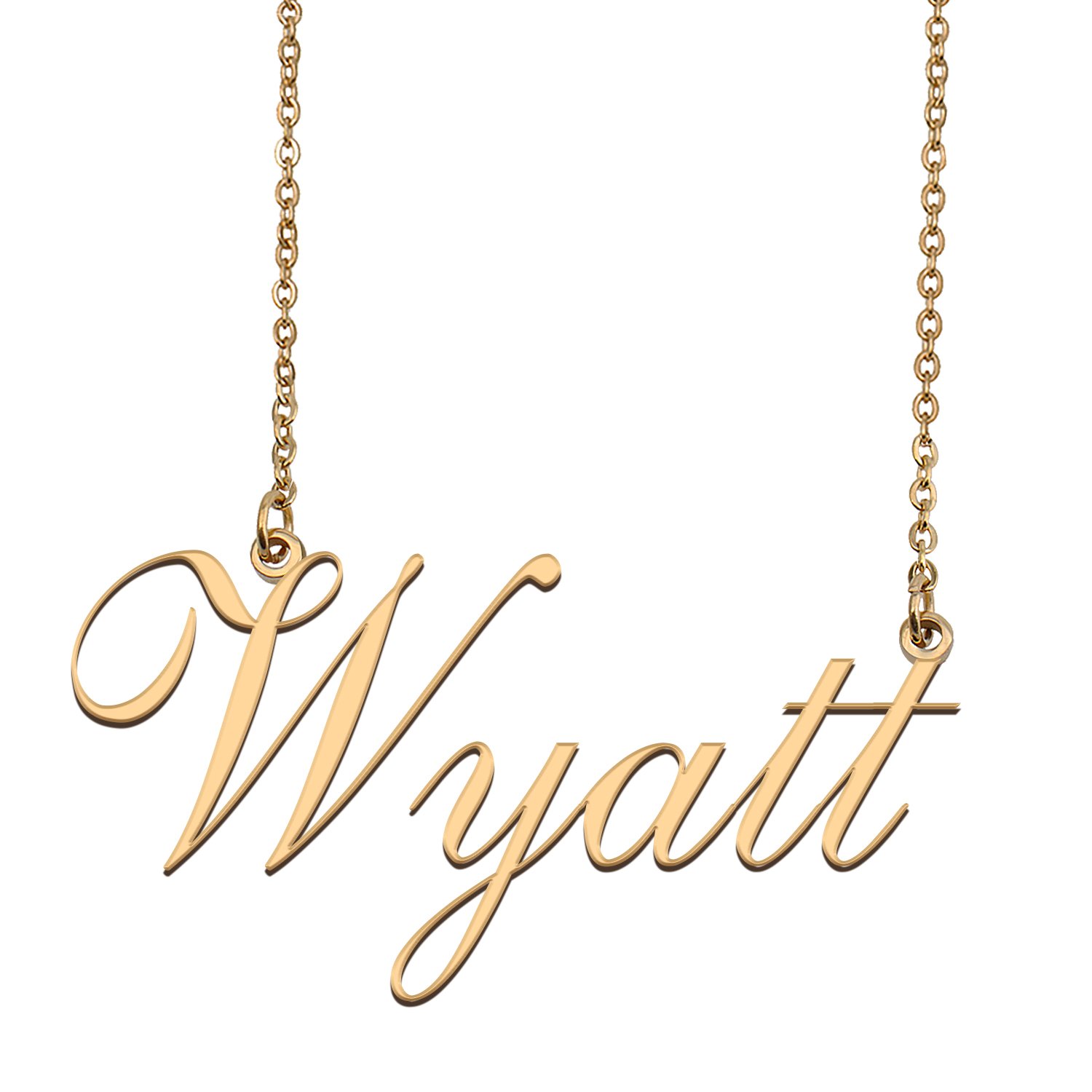 Custom Personalized Name Necklace in Golden Silver for Women Wyatt