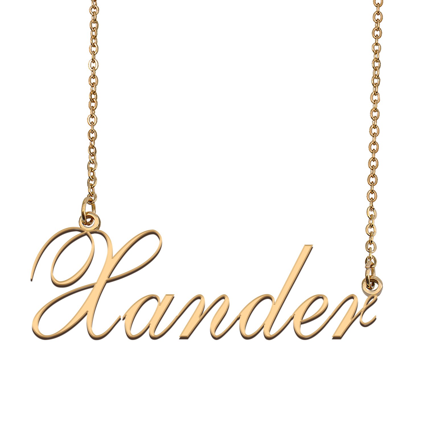 Custom Personalized Name Necklace in Golden Silver for Women Xander