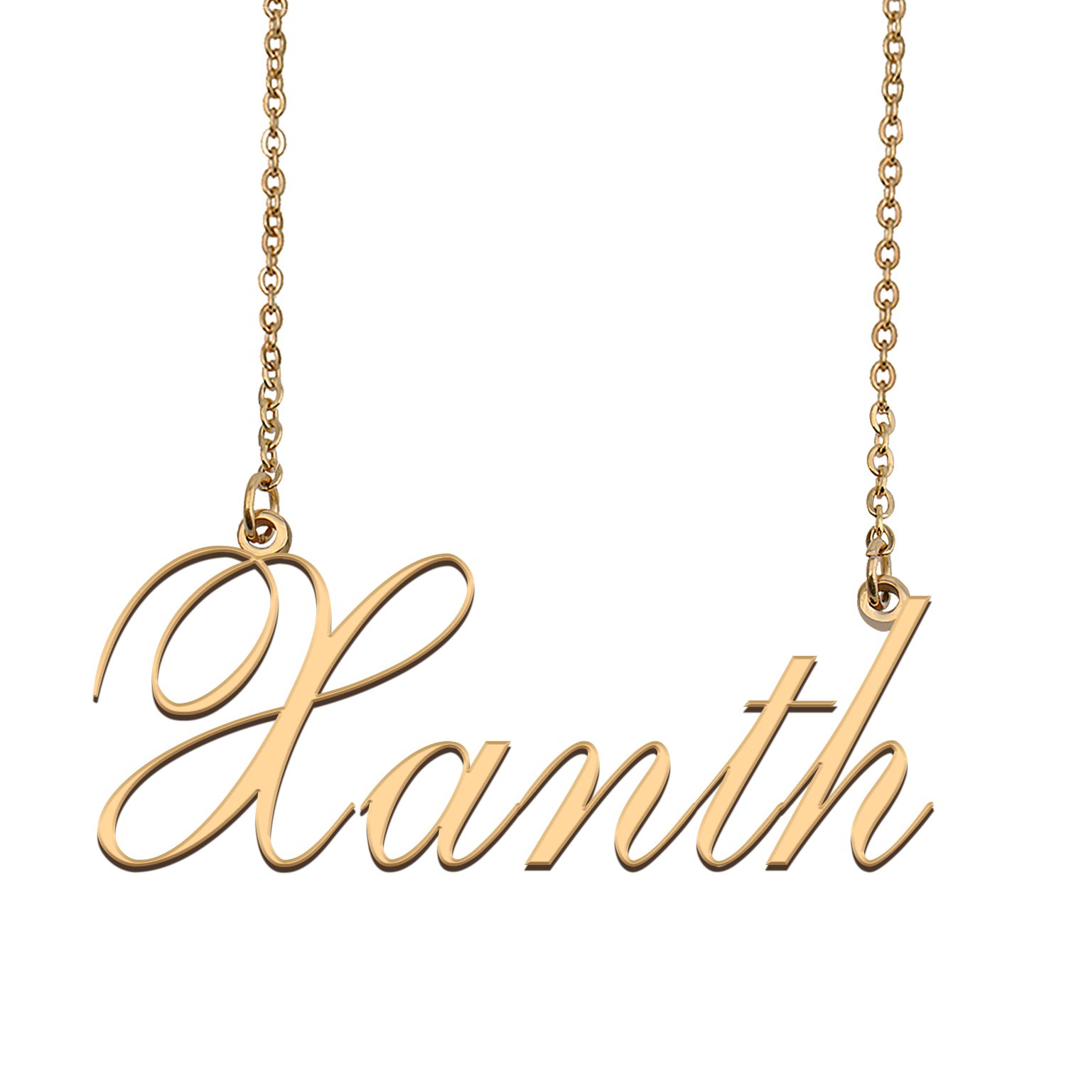 Custom Personalized Name Necklace in Golden Silver for Women Xanth