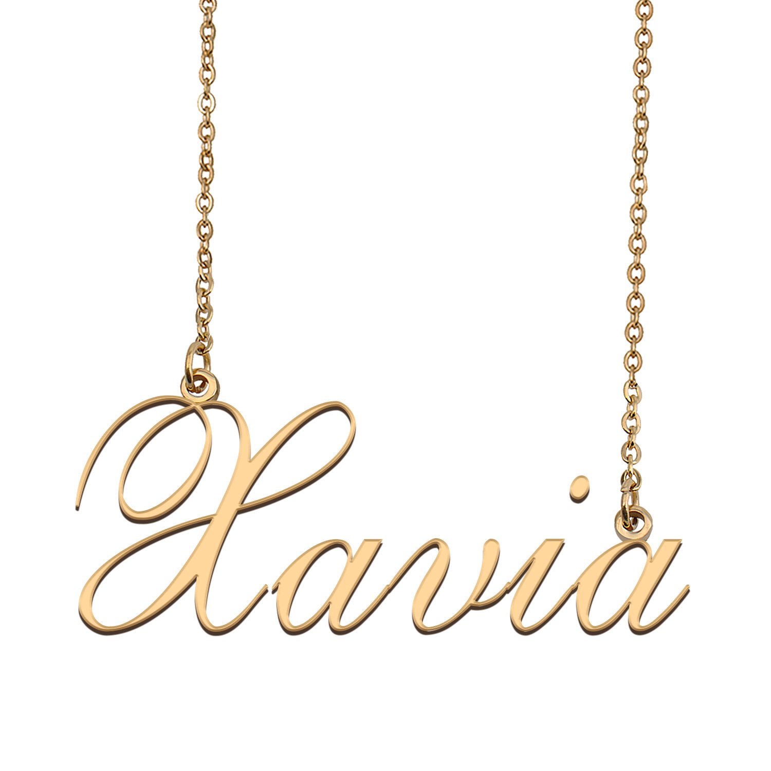 Custom Personalized Name Necklace in Golden Silver for Women Xavia