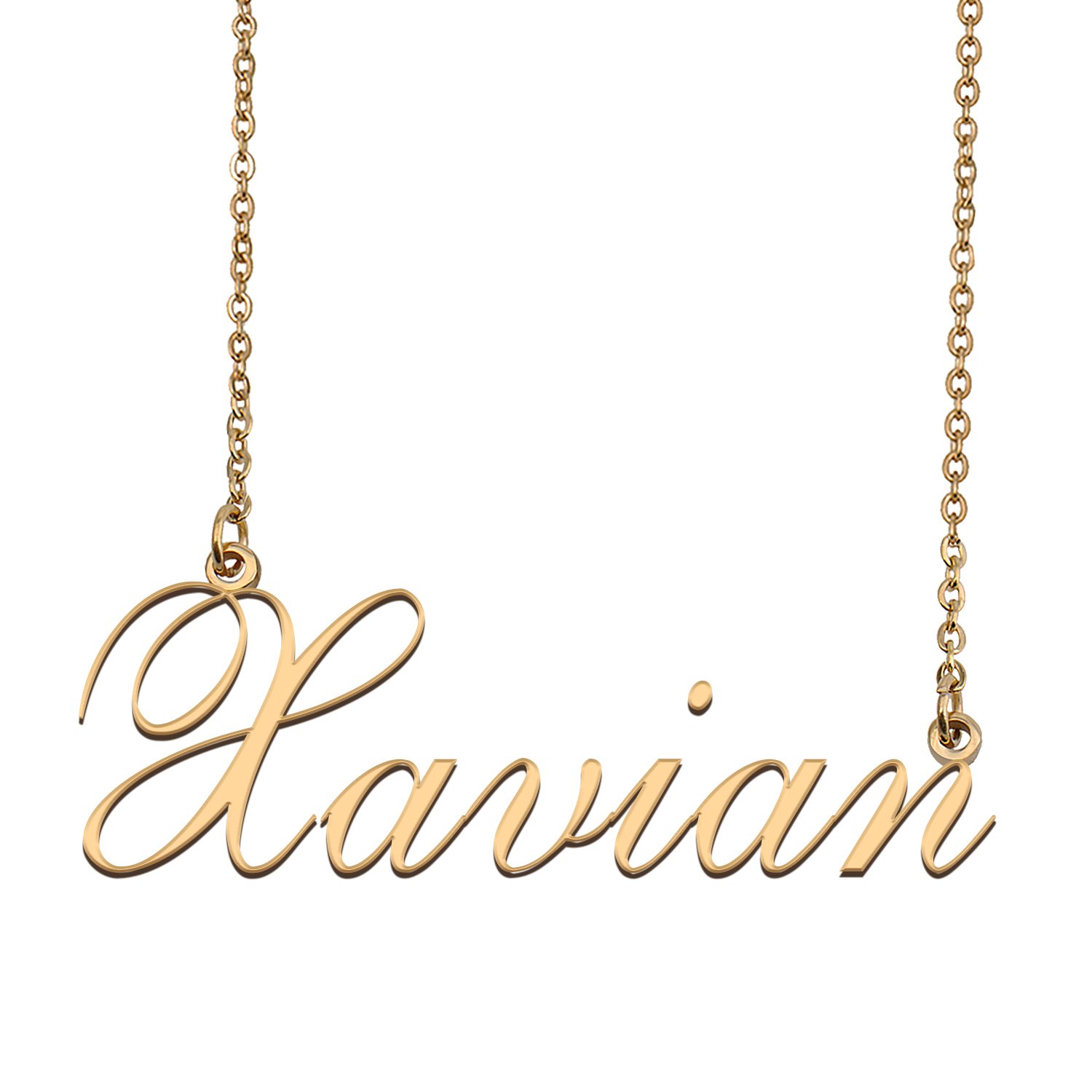 Custom Personalized Name Necklace in Golden Silver for Women Xavian