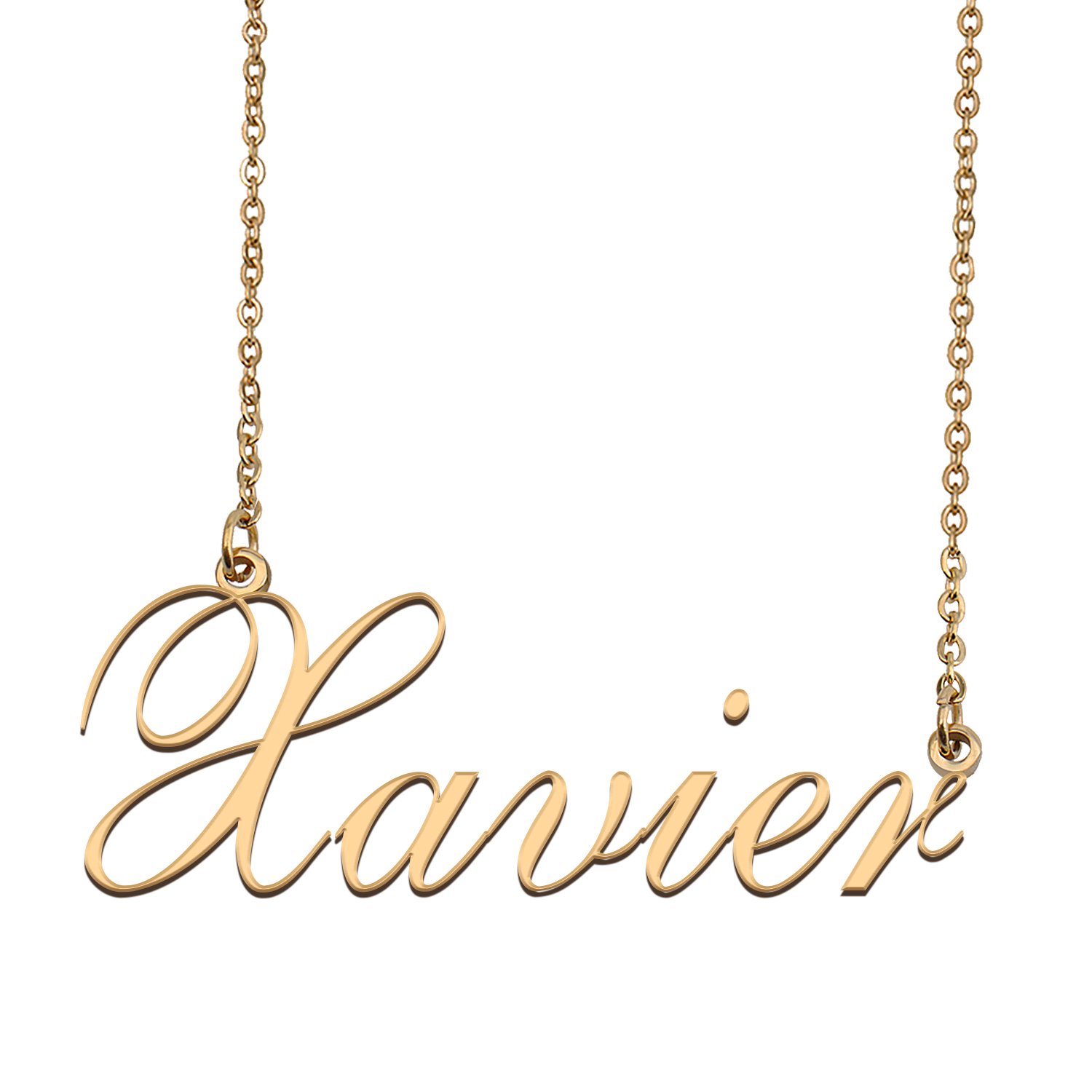 Custom Personalized Name Necklace in Golden Silver for Women Xavier
