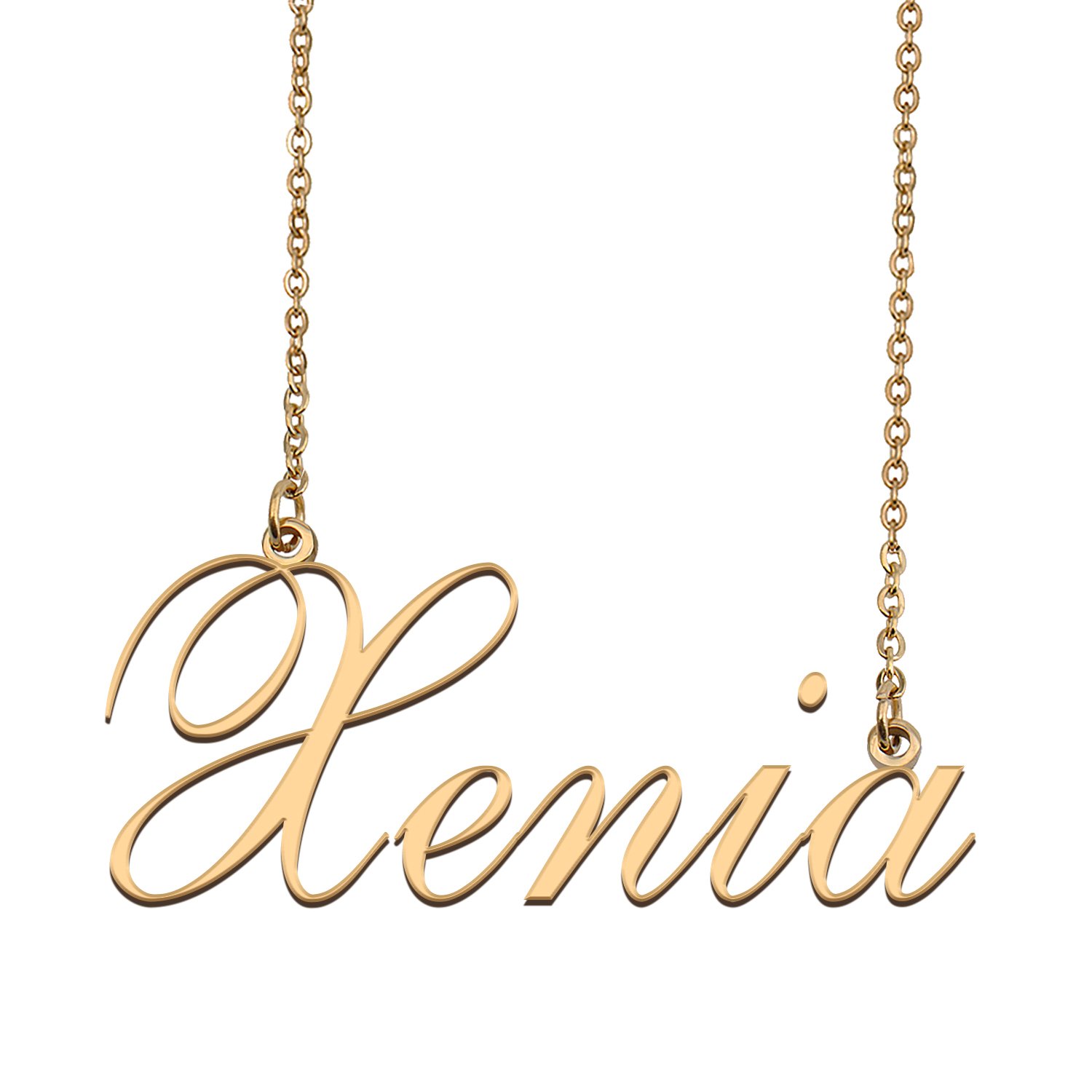 Custom Personalized Name Necklace in Golden Silver for Women Xenia