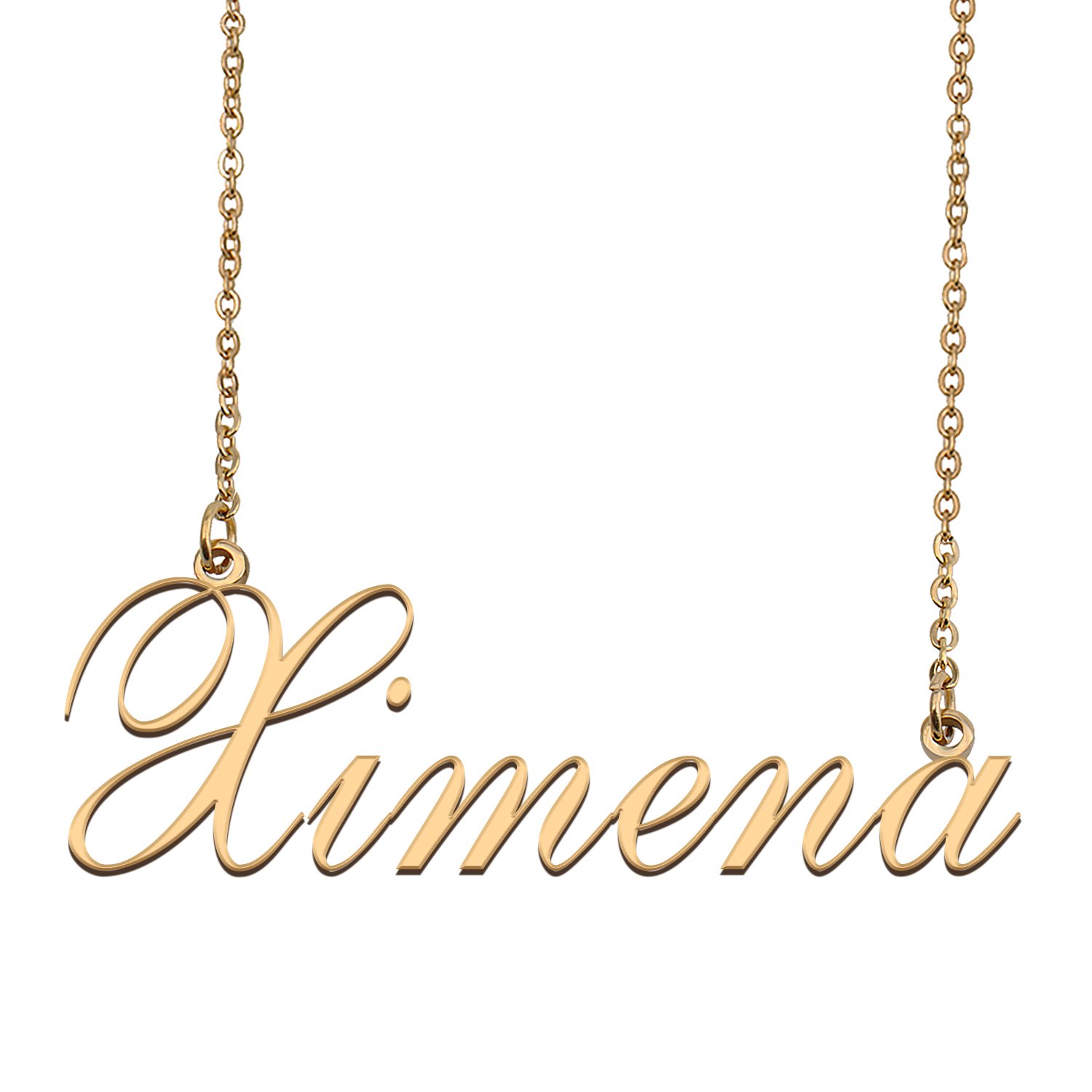 Custom Personalized Name Necklace in Golden Silver for Women Ximena