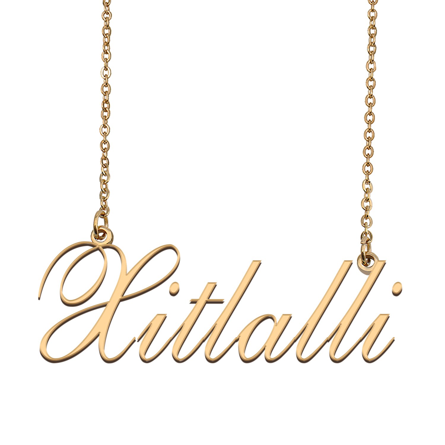Custom Personalized Name Necklace in Golden Silver for Women Xitlalli