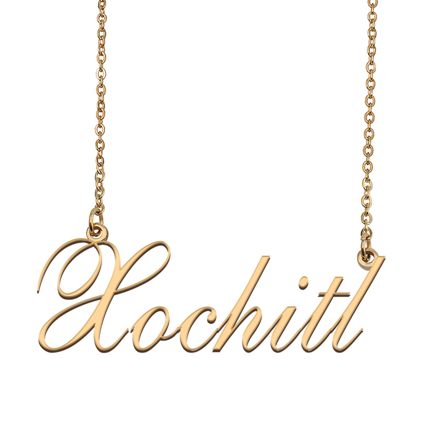 Custom Personalized Name Necklace in Golden Silver for Women Xochitl