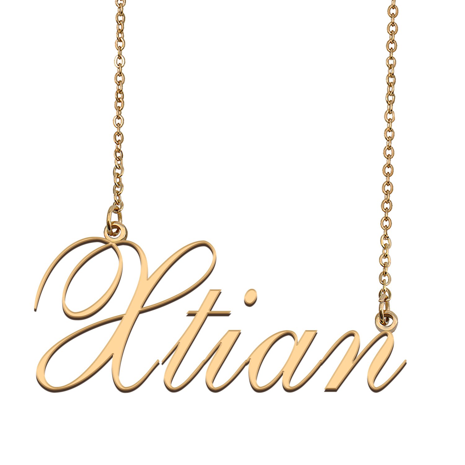Custom Personalized Name Necklace in Golden Silver for Women Xtian
