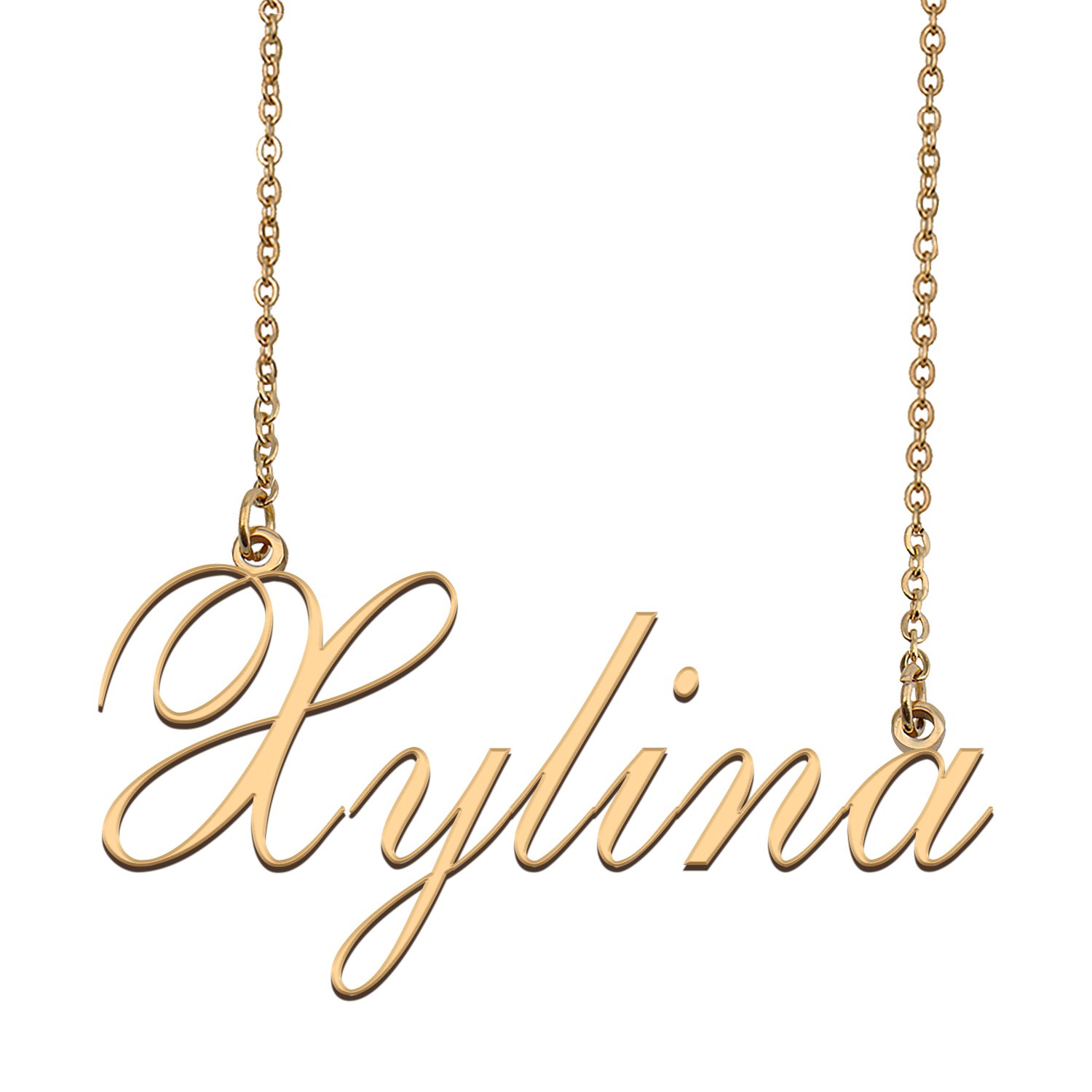Custom Personalized Name Necklace in Golden Silver for Women Xylina