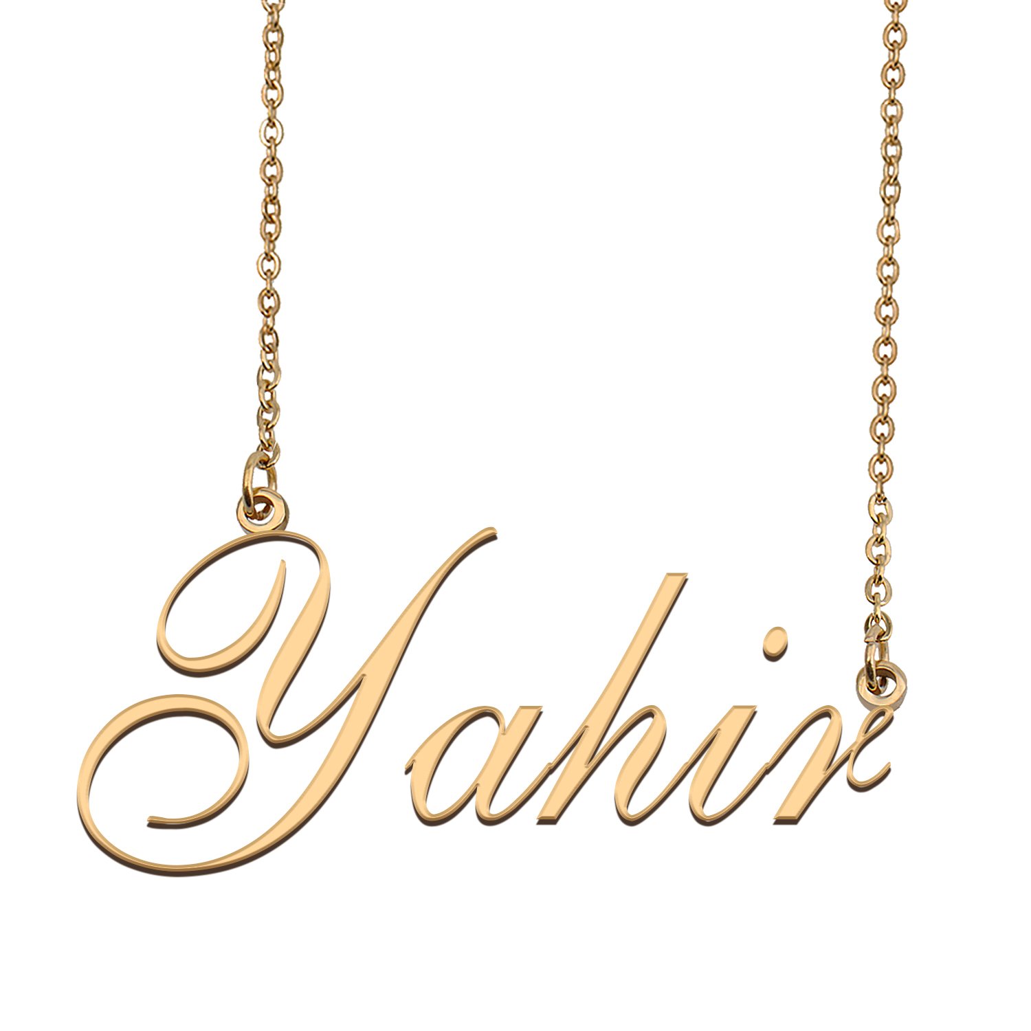 Custom Personalized Name Necklace in Golden Silver for Women Yahir