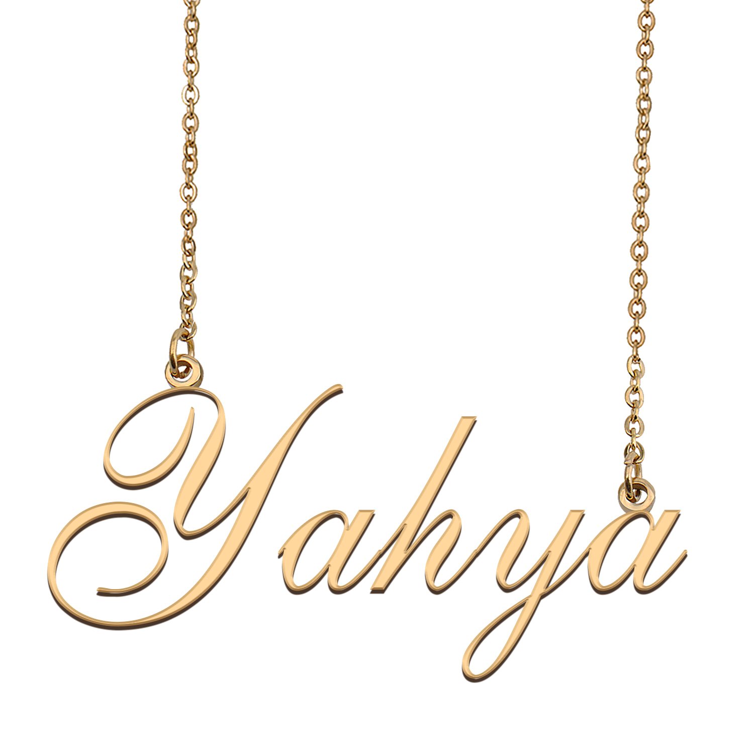 Custom Personalized Name Necklace in Golden Silver for Women Yahya