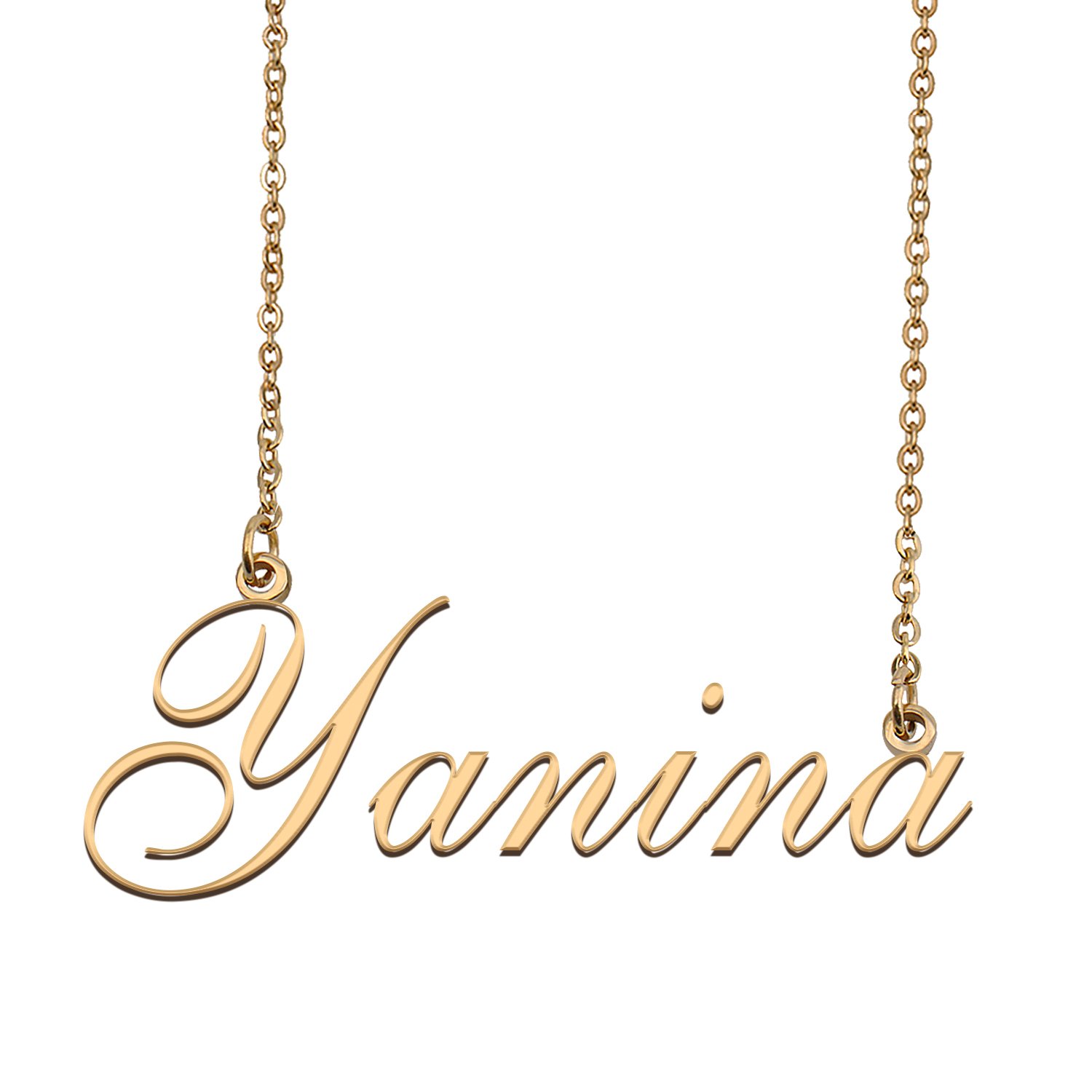 Custom Personalized Name Necklace in Golden Silver for Women Yanina