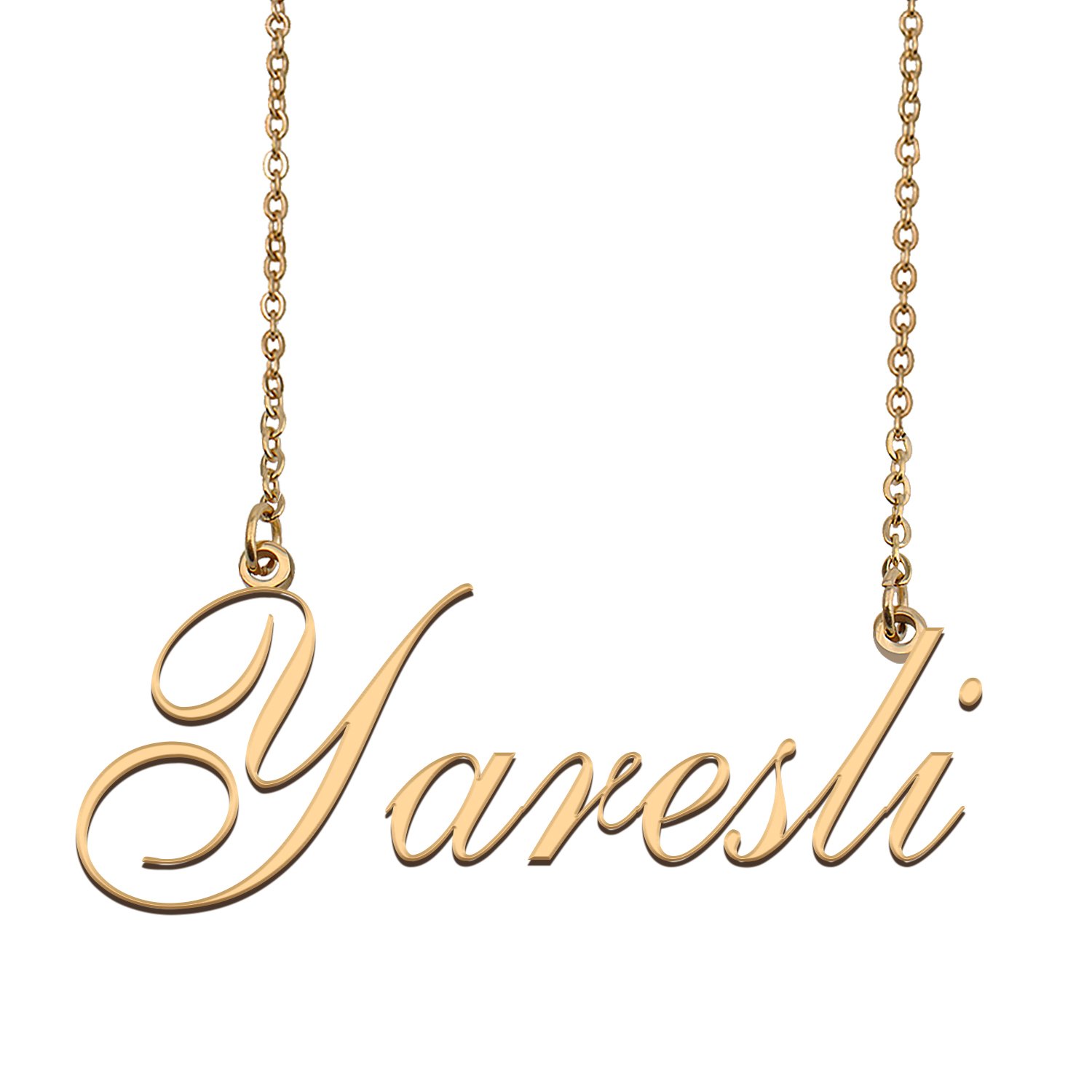 Custom Personalized Name Necklace in Golden Silver for Women Yaresli