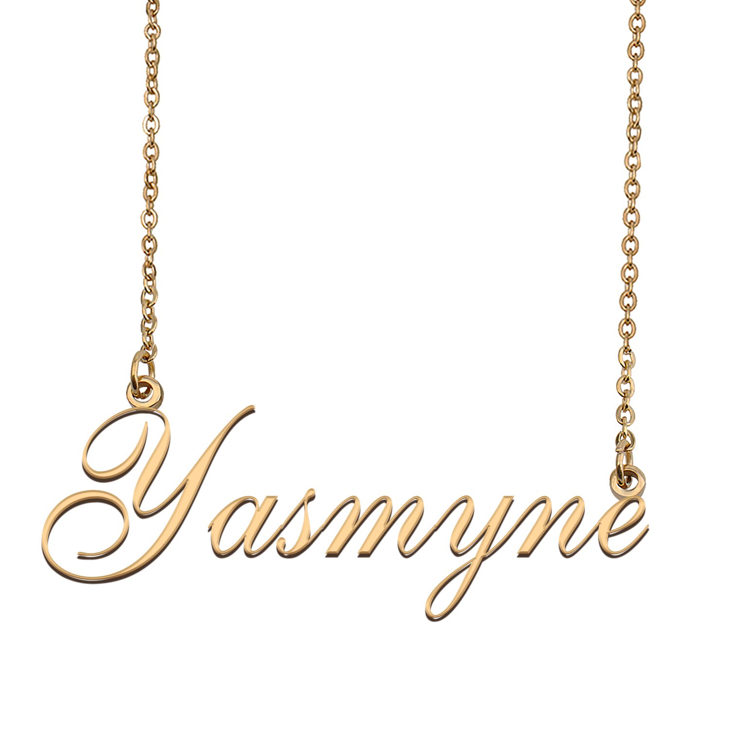 Custom Personalized Name Necklace in Golden Silver for Women Yasmyne