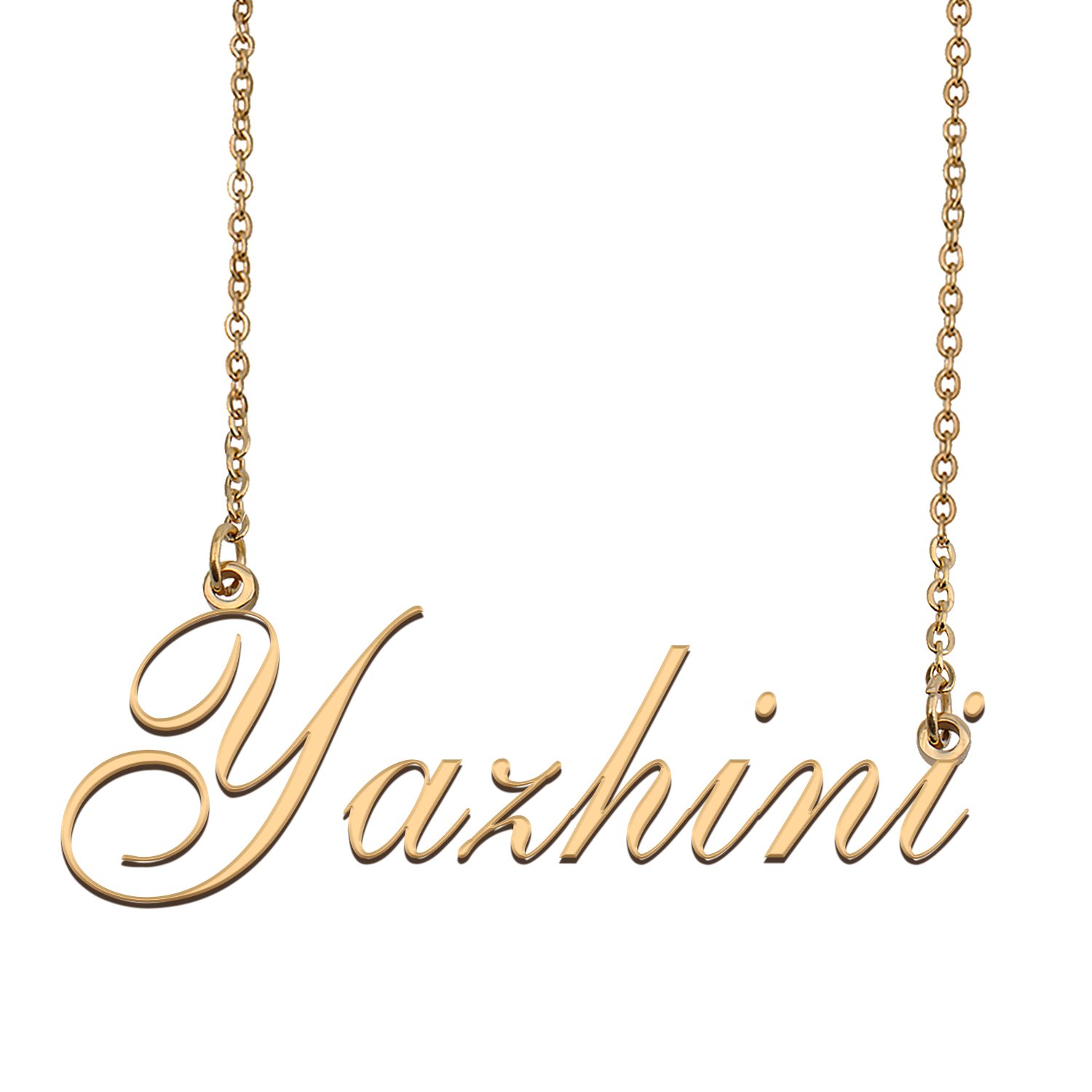 Custom Personalized Name Necklace in Golden Silver for Women Yazhini