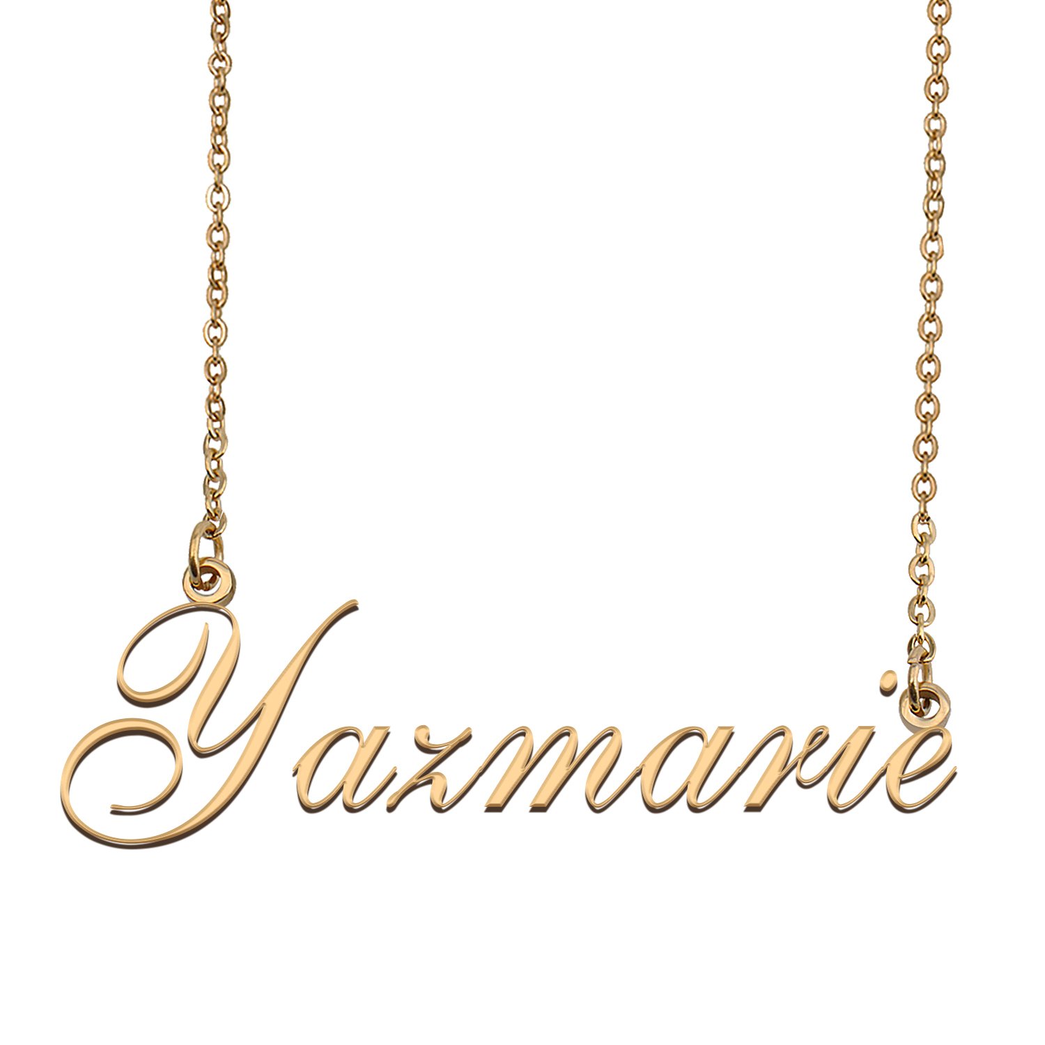 Custom Personalized Name Necklace in Golden Silver for Women Yazmarie