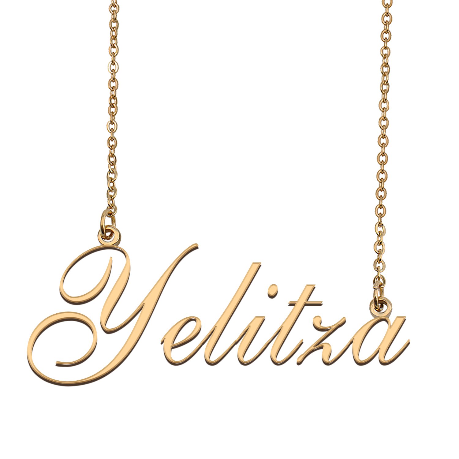Custom Personalized Name Necklace in Golden Silver for Women Yelitza