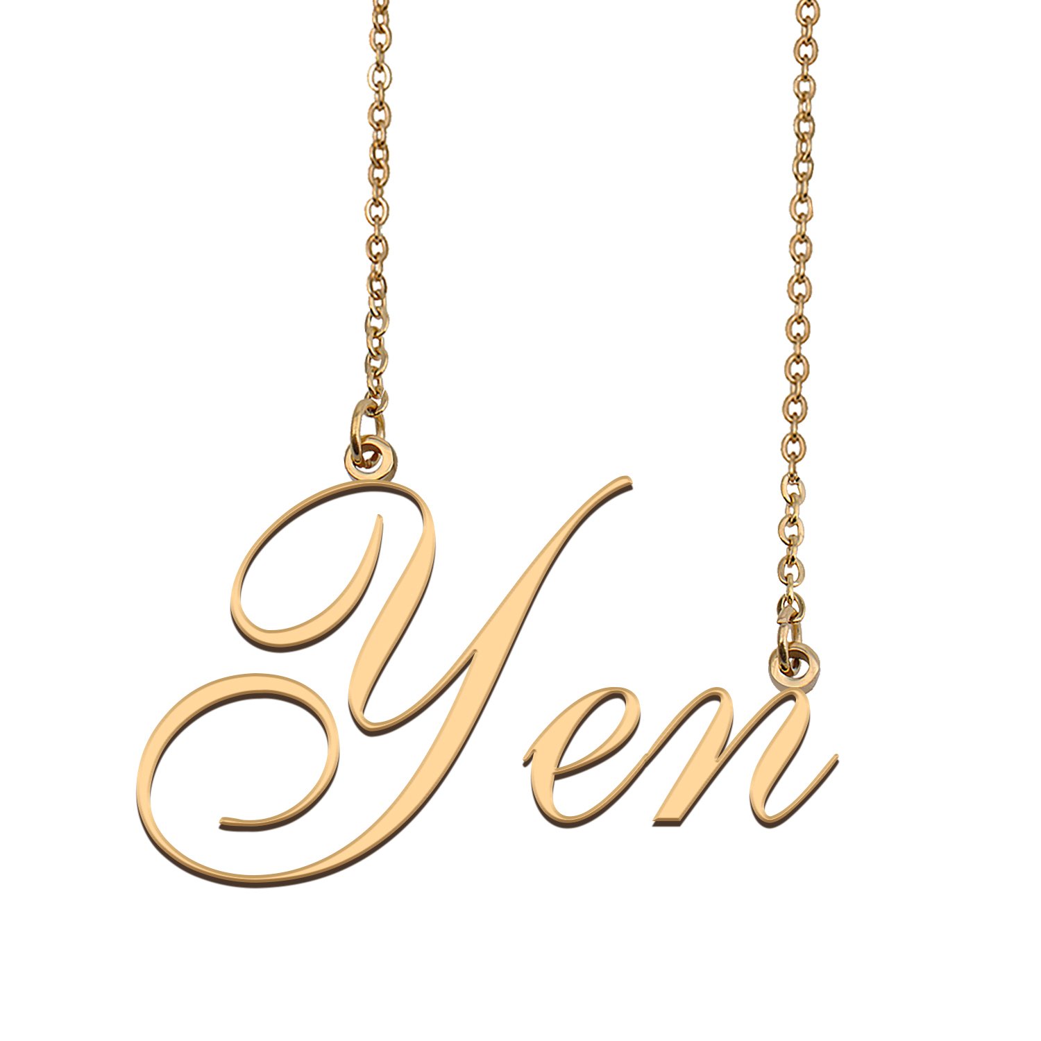 Custom Personalized Name Necklace in Golden Silver for Women Yen