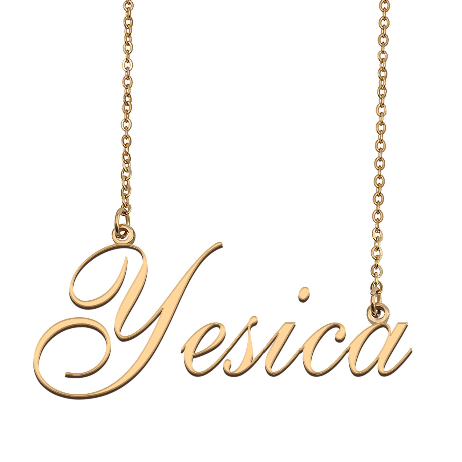 Custom Personalized Name Necklace in Golden Silver for Women Yesica