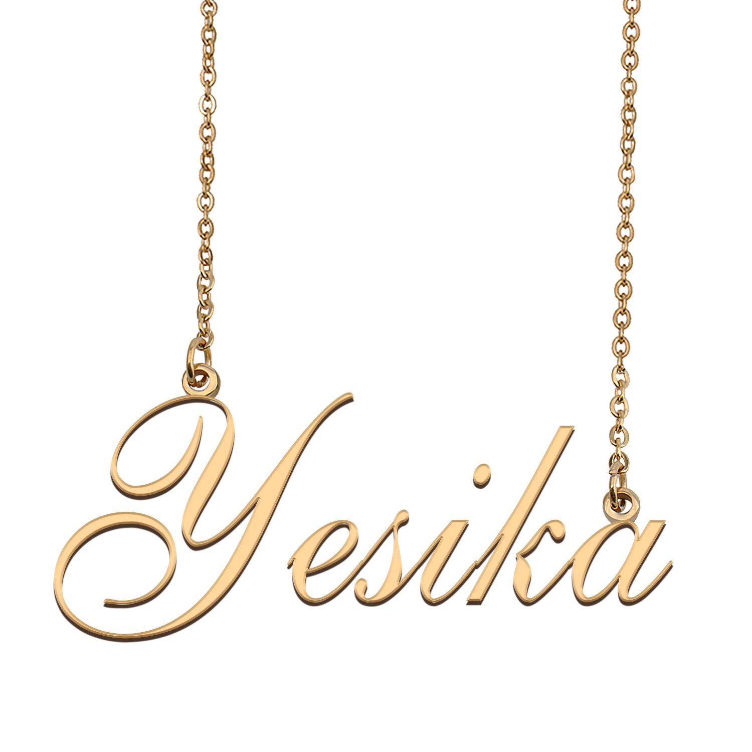 Custom Personalized Name Necklace in Golden Silver for Women Yesika