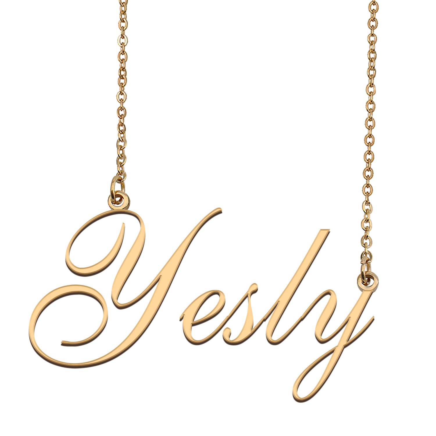 Custom Personalized Name Necklace in Golden Silver for Women Yesly