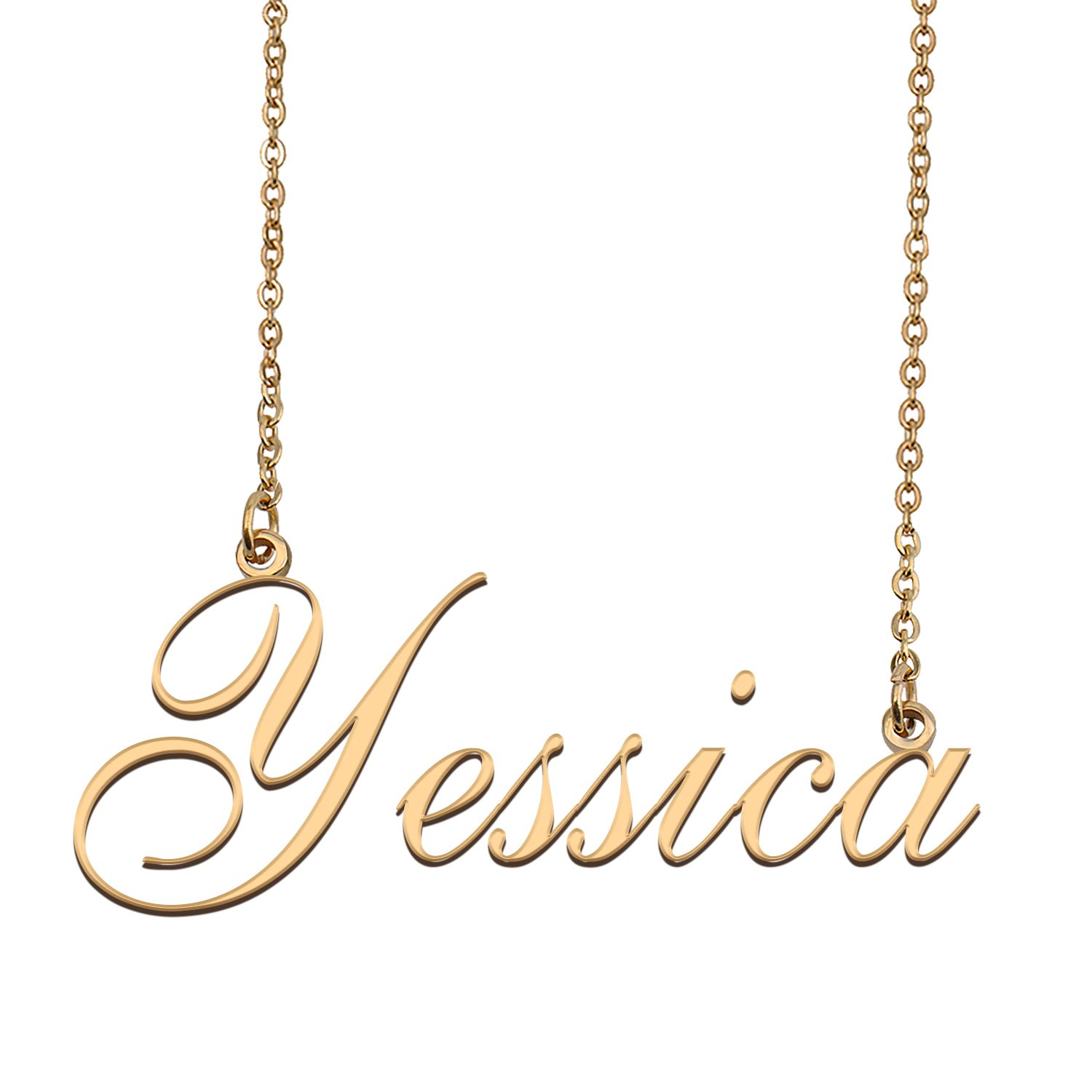 Custom Personalized Name Necklace in Golden Silver for Women Yessica