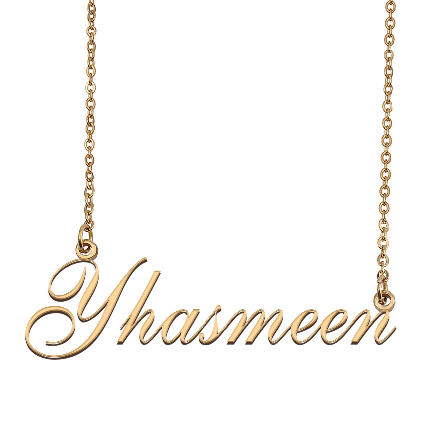 Custom Personalized Name Necklace in Golden Silver for Women Yhasmeen
