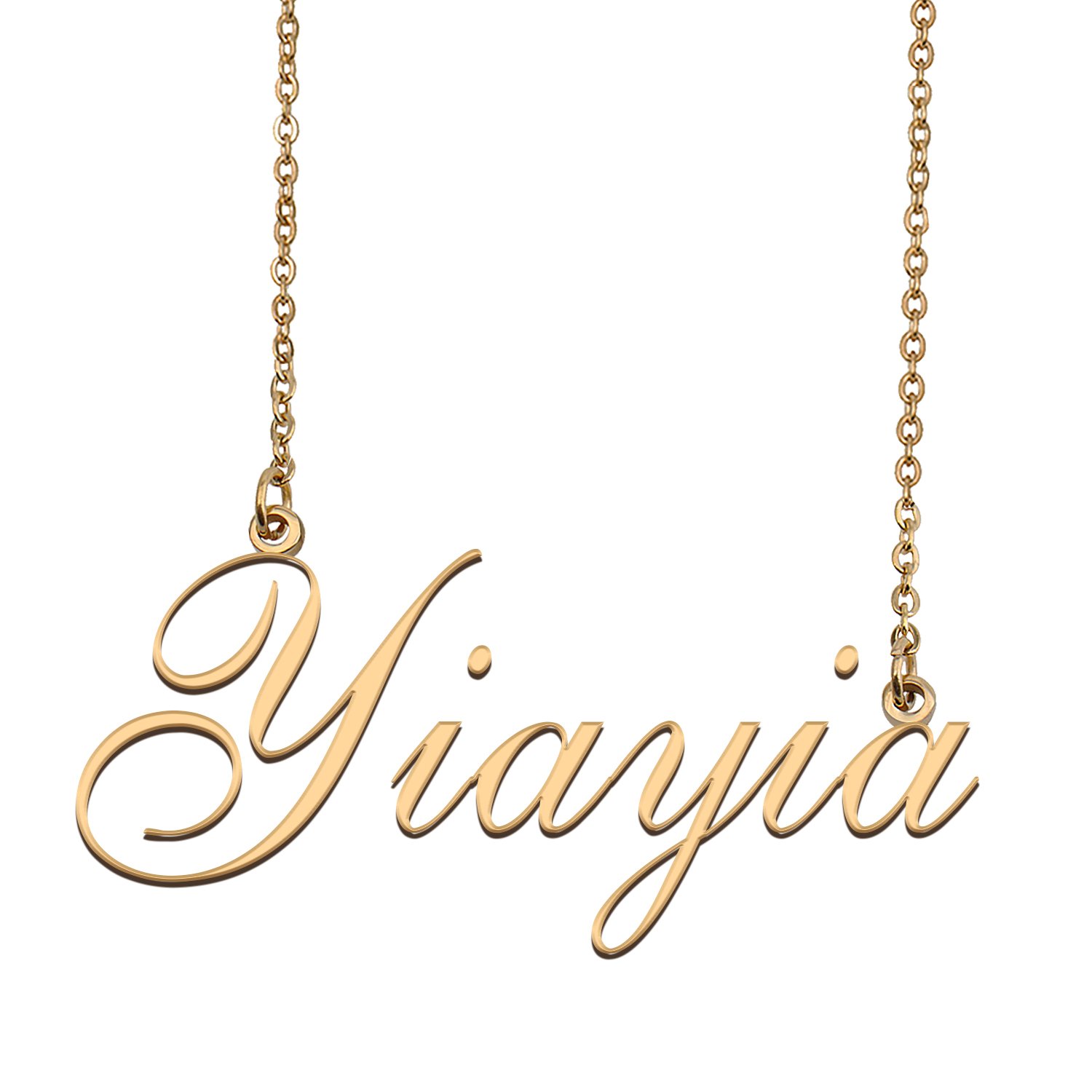 Custom Personalized Name Necklace in Golden Silver for Women Yiayia
