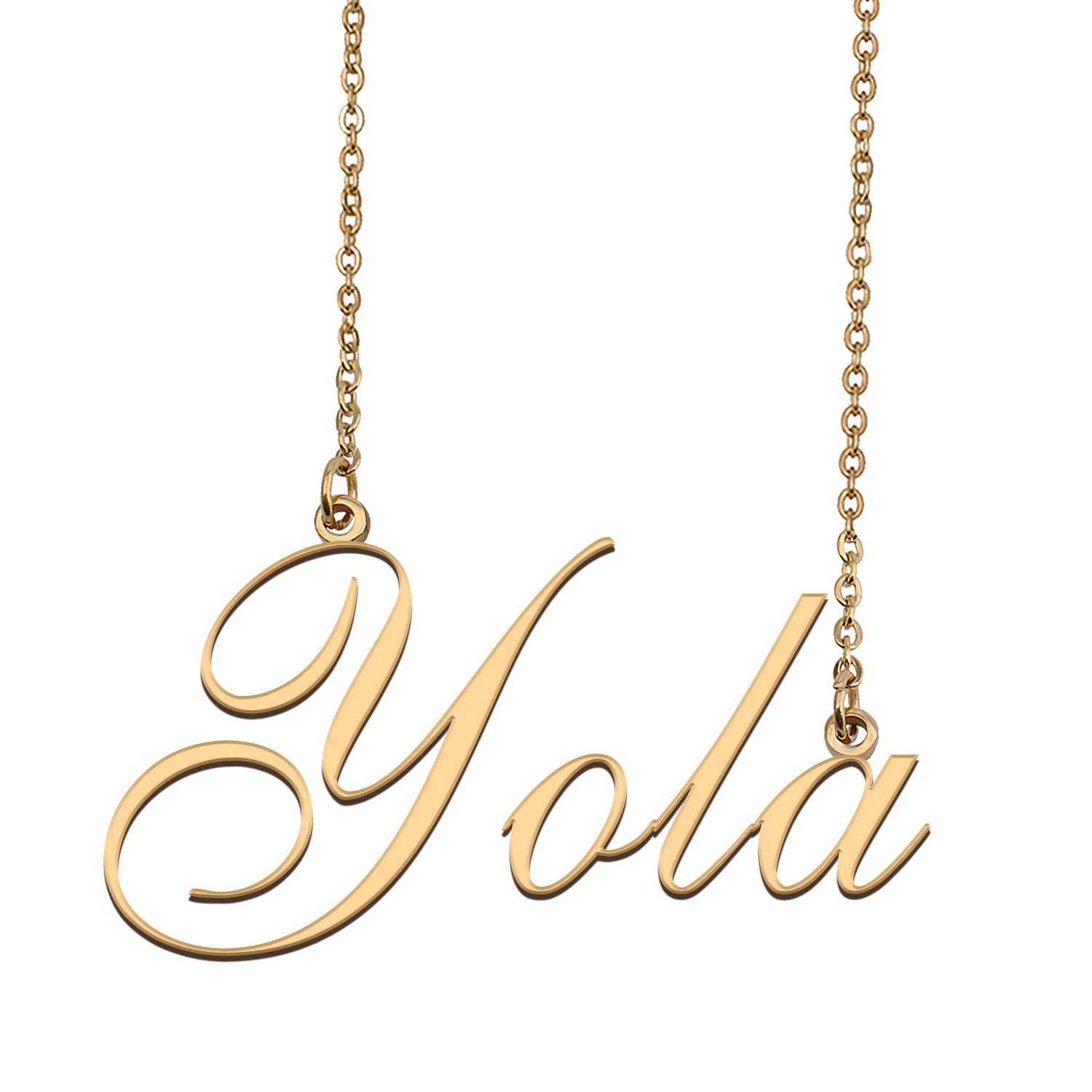 Custom Personalized Name Necklace in Golden Silver for Women Yola