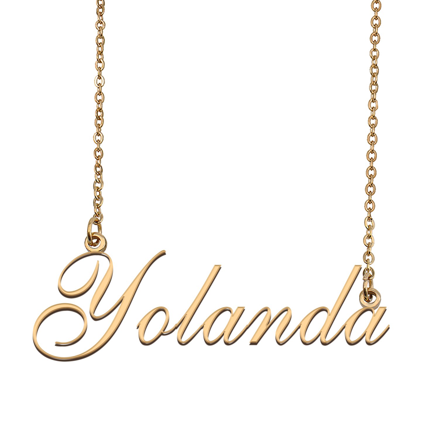 Custom Personalized Name Necklace in Golden Silver for Women Yolanda
